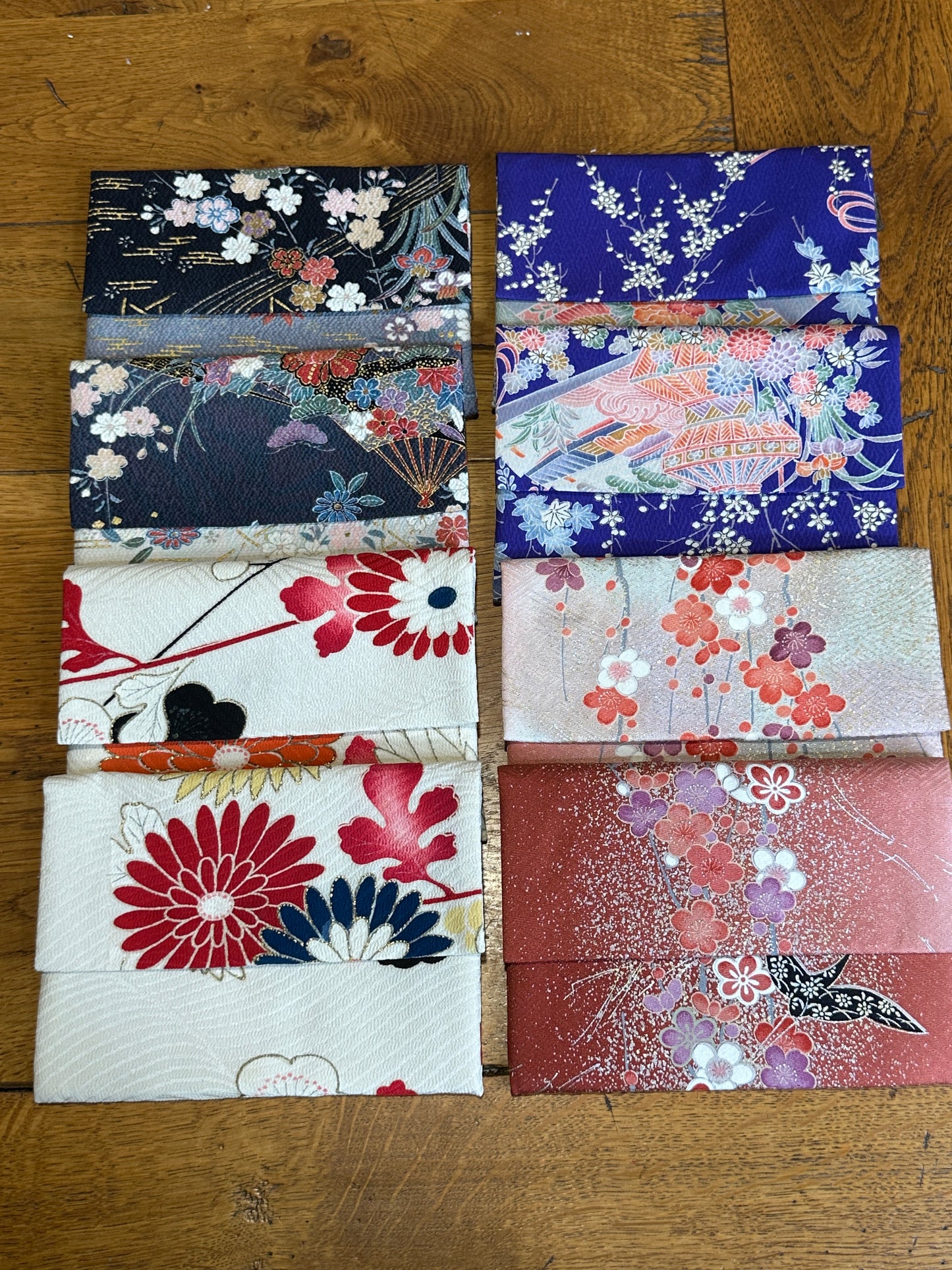 Pochette passeport 2 compartiments kimono japonais en soie