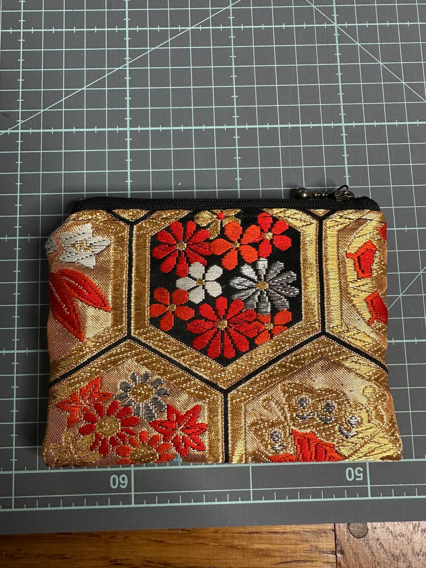 Porte monnaie mini pochette en Obi kimono japonais en soie