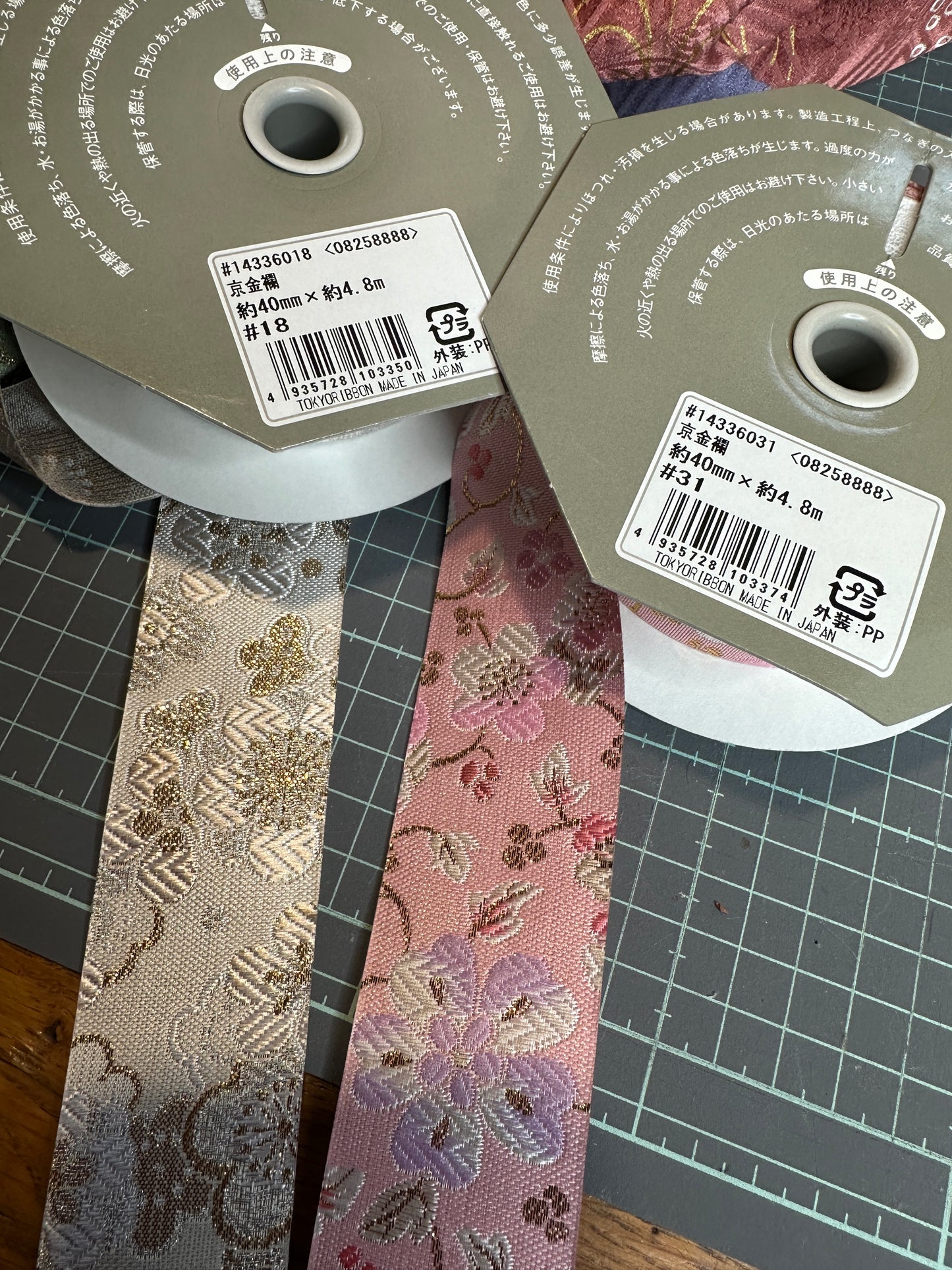 2 pinces à cheveux rubans japonais kimono