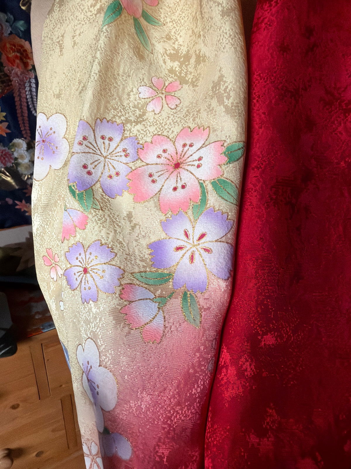 Tour de cou snood kimono furisode japonais en soie