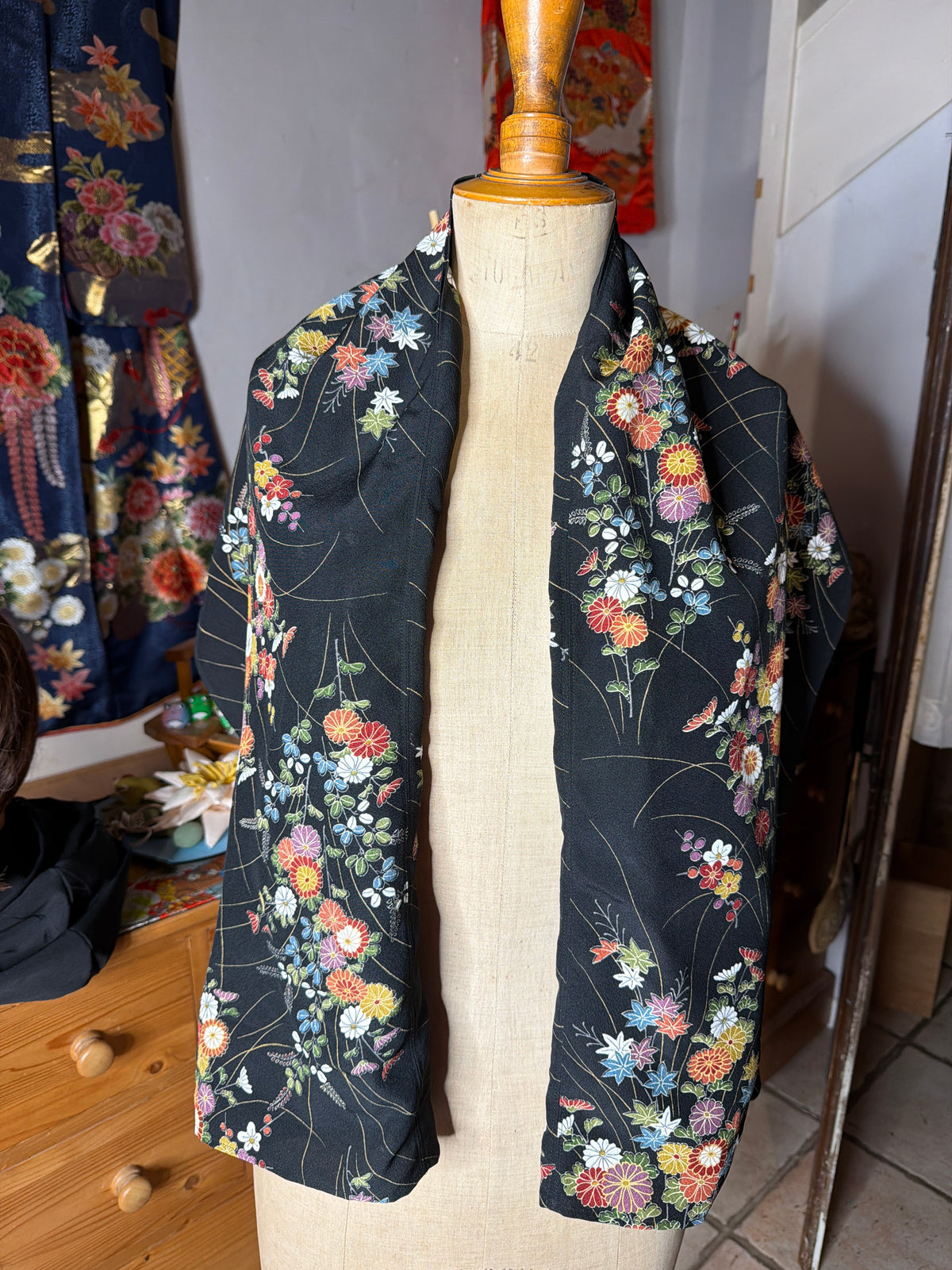 Top tunique kimono japonais en soie