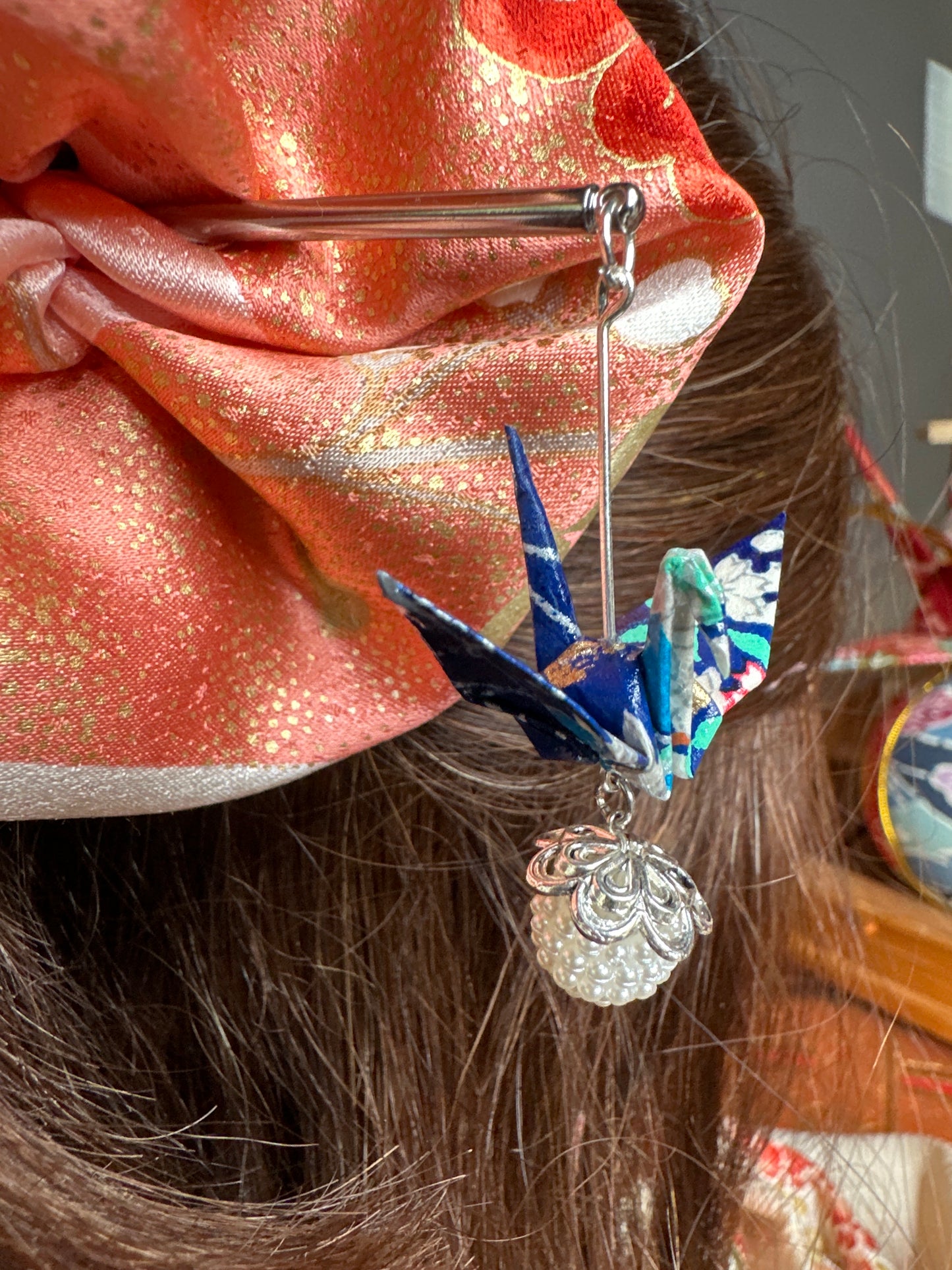 Kanzashi grue oiseau japonais