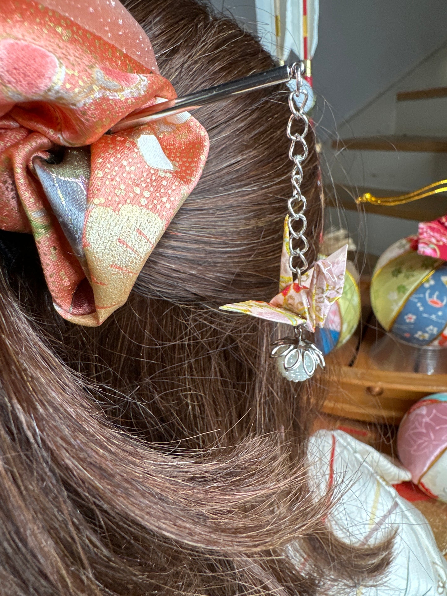 Kanzashi grue oiseau japonais