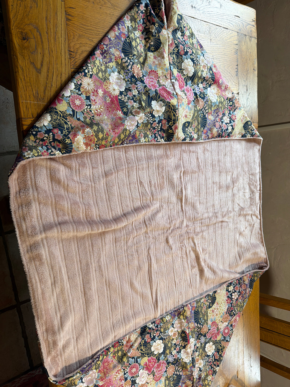 Momonga veste réversible tissu japonais et micropolaire doux