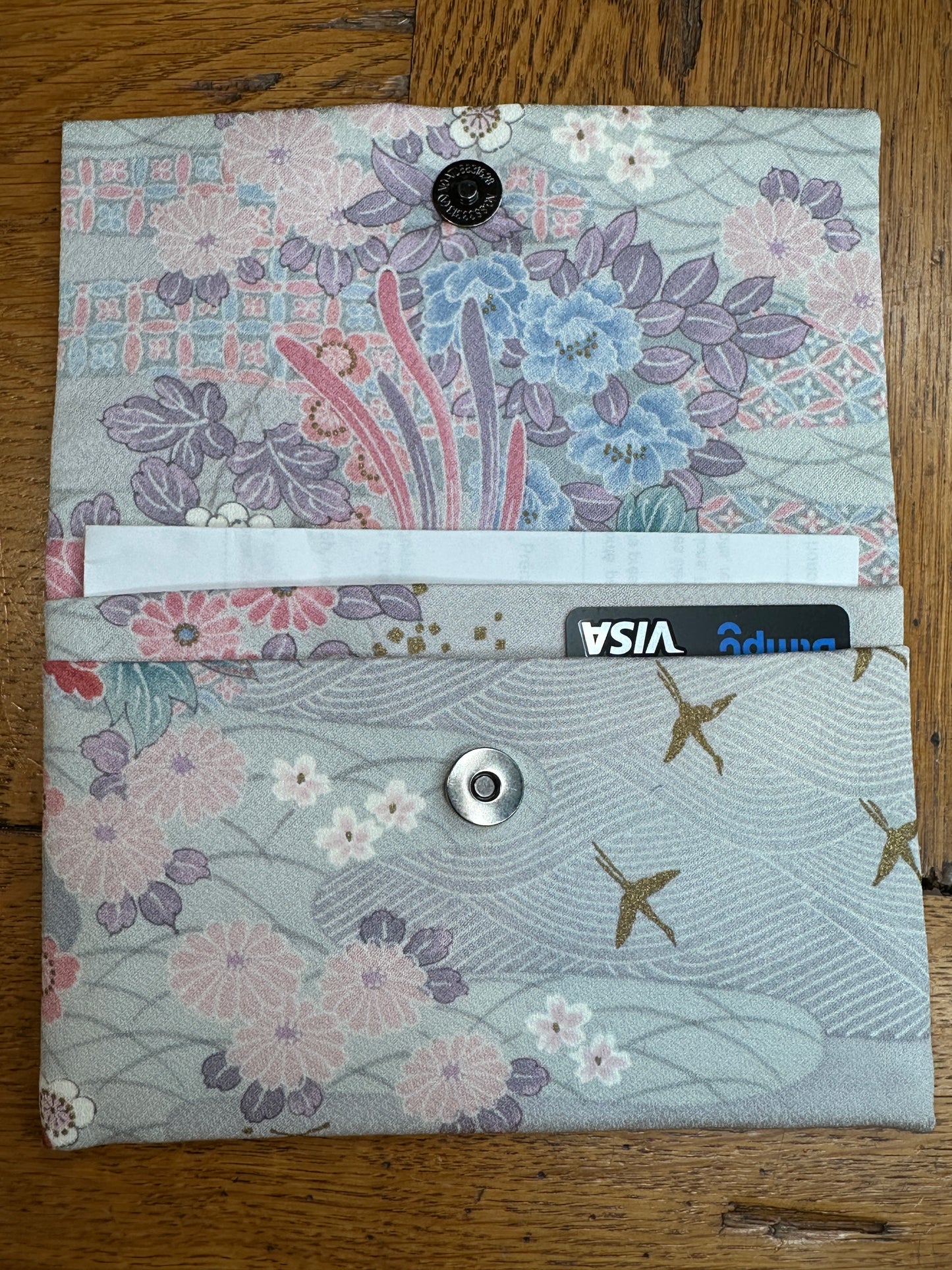 Pochette 2 compartiments kimono japonais en soie