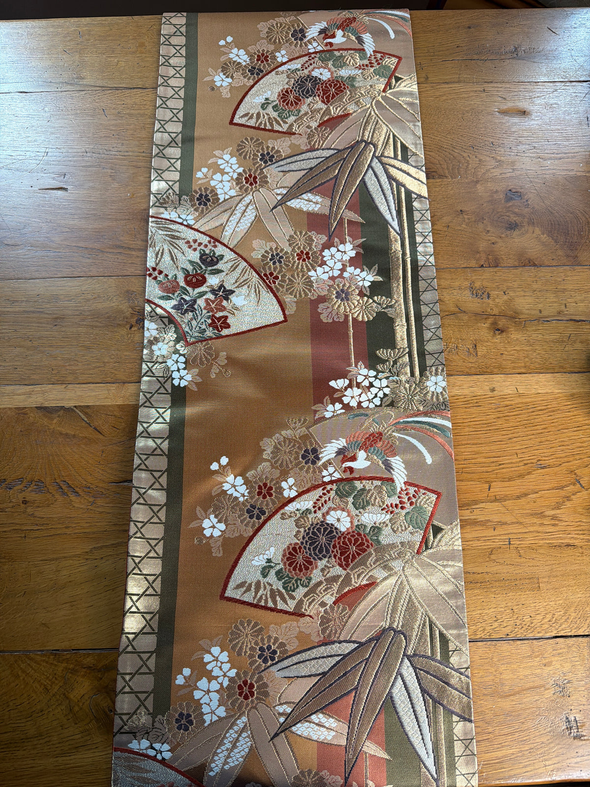 Chemin de table Obi en soie kimono japonais