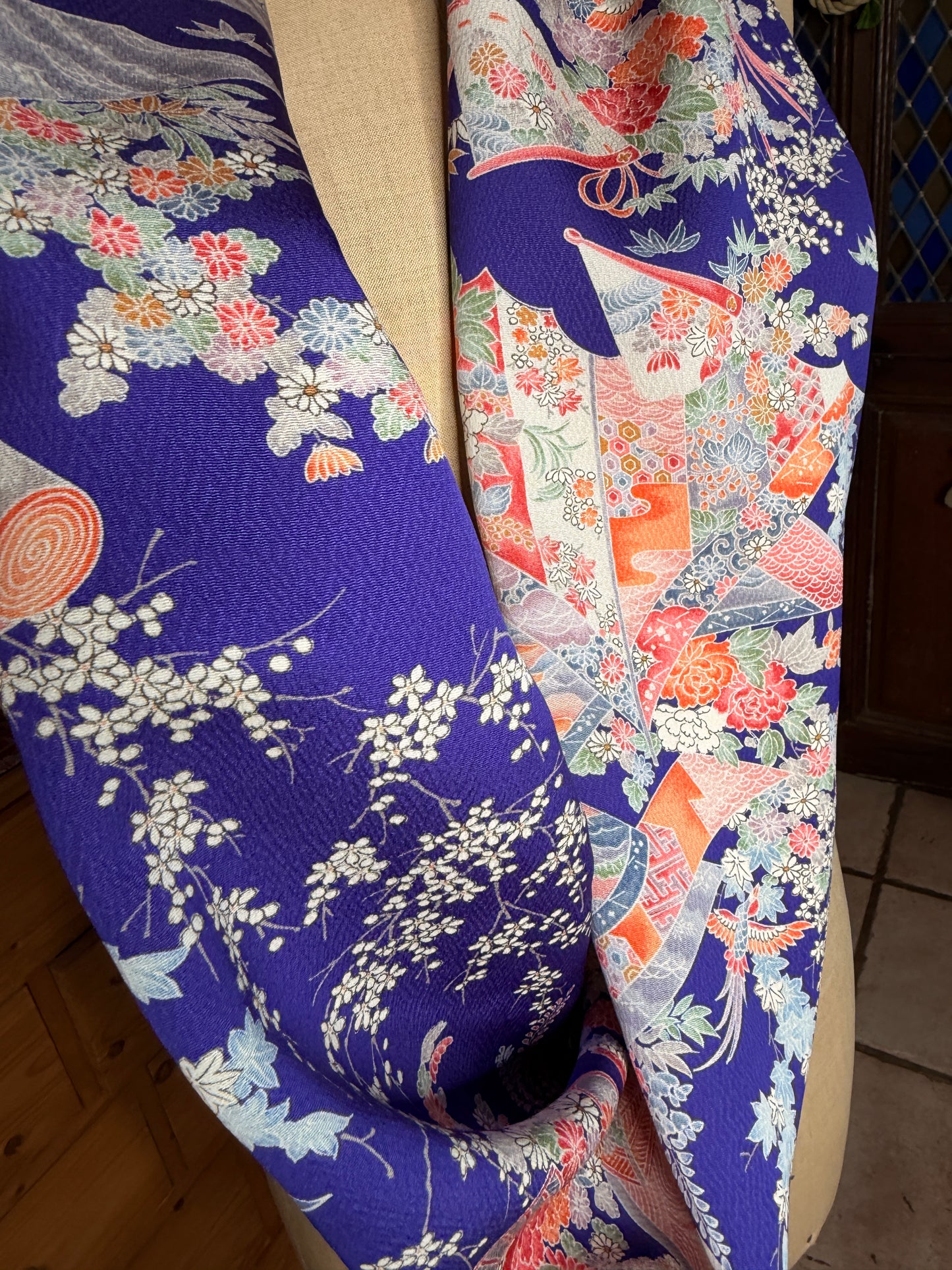 Tour de cou foulard kimono japonais en soie