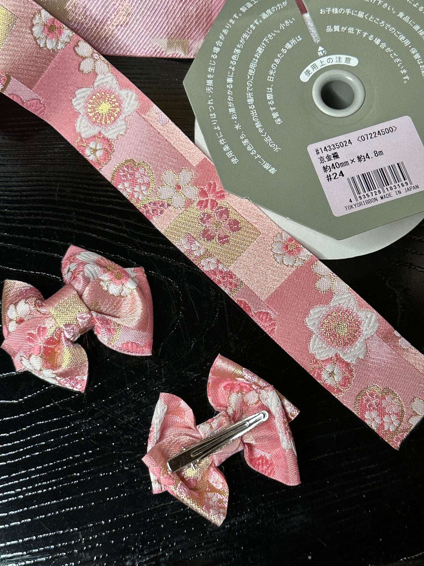 2 pinces à cheveux rubans japonais