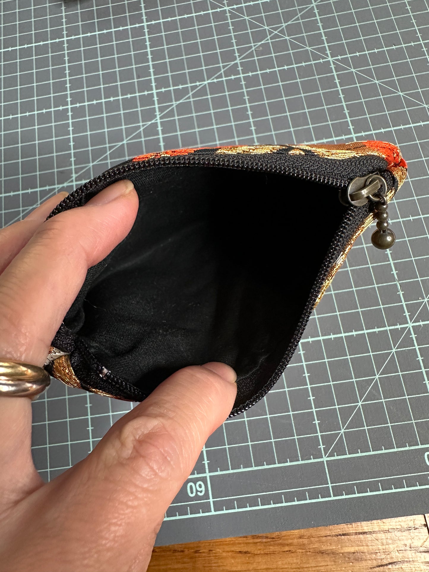 Porte-monnaie mini pochette Obi kimono japonais en soie