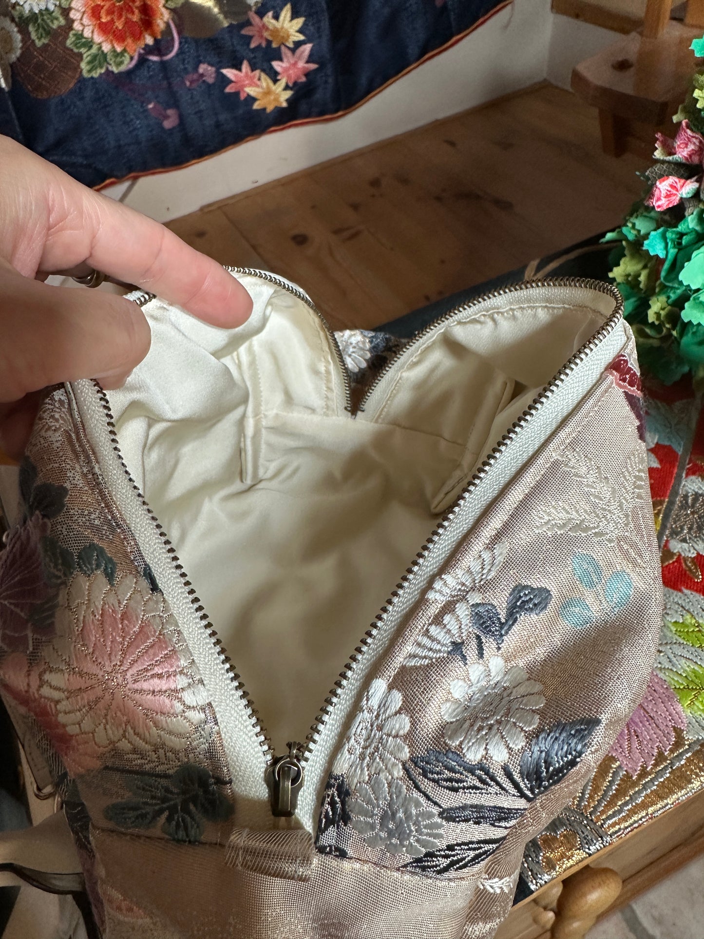 Trousse de toilette Obi kimono japonais en soie