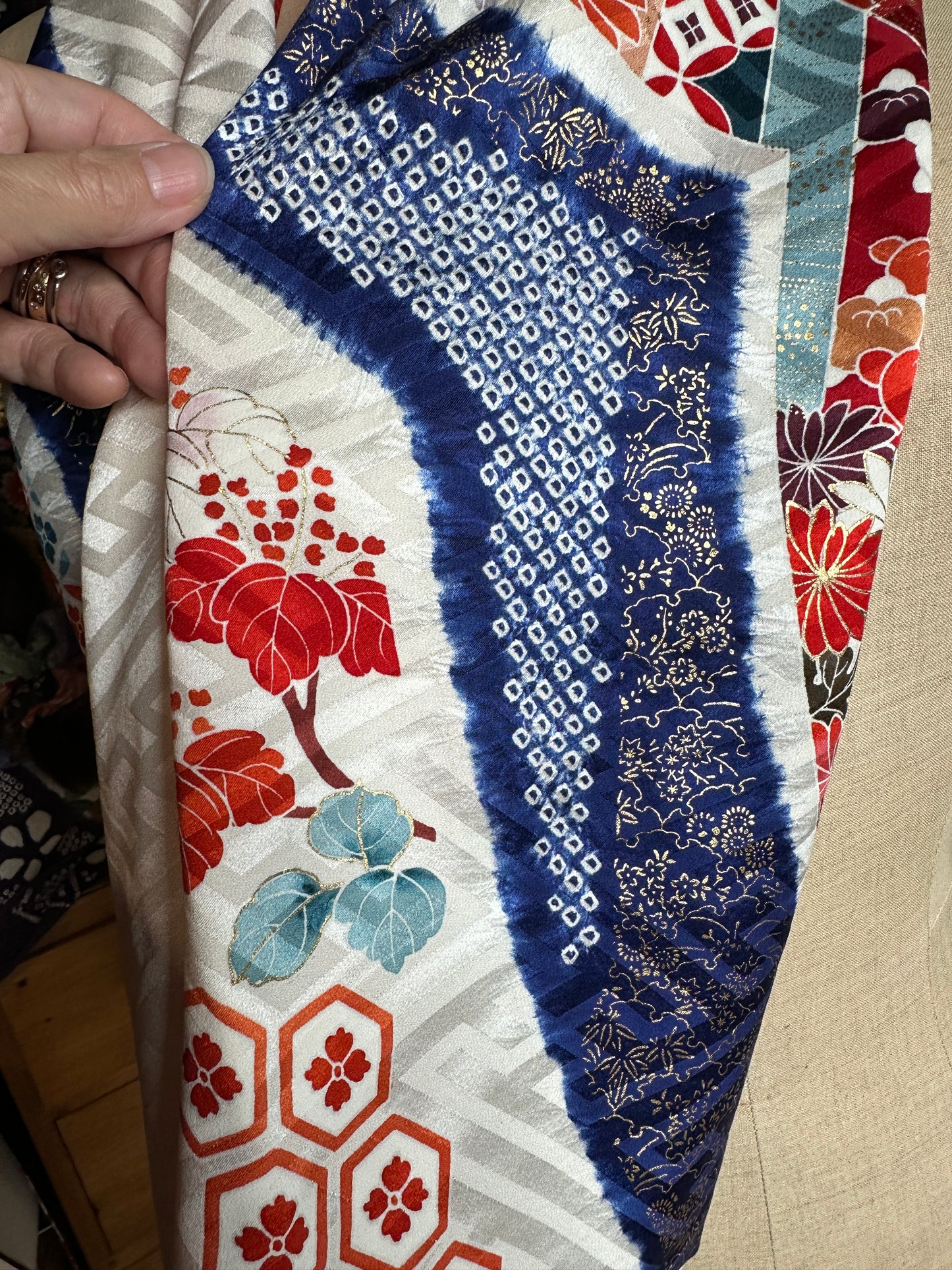 Snood tour de cou kimono japonais en soie