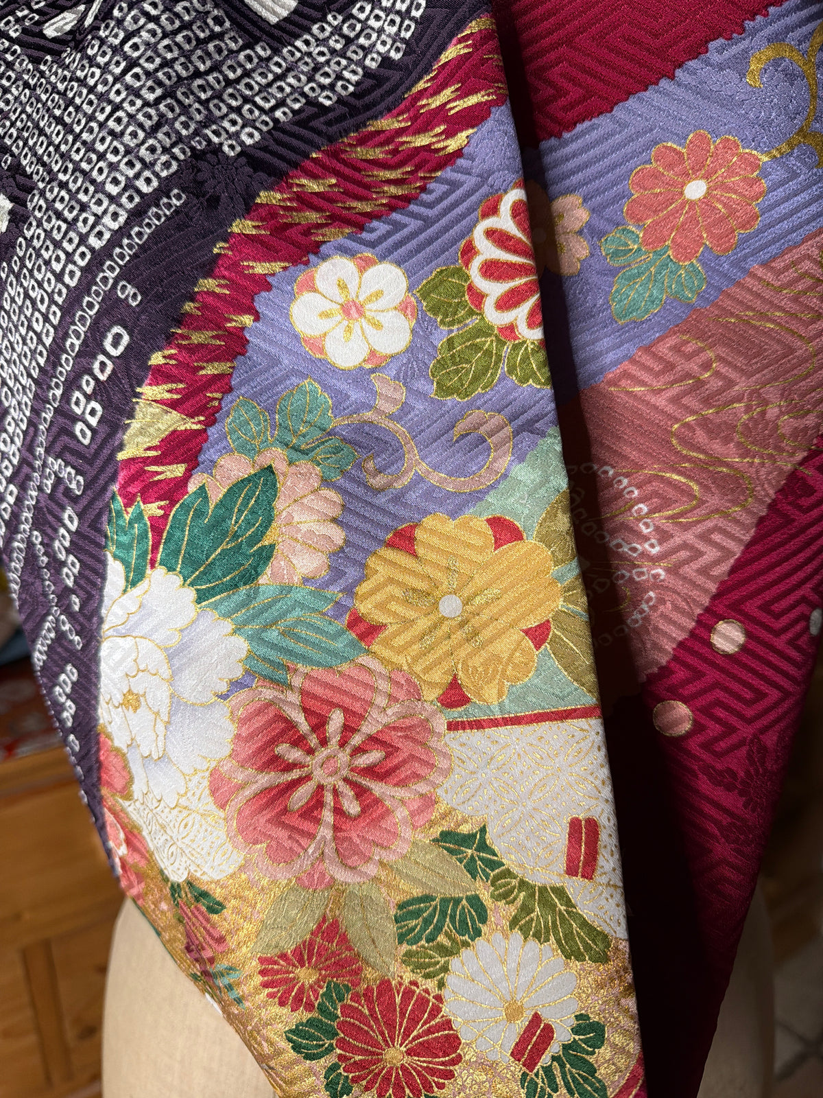 Tour de cou snood furisode kimono japonais en soie