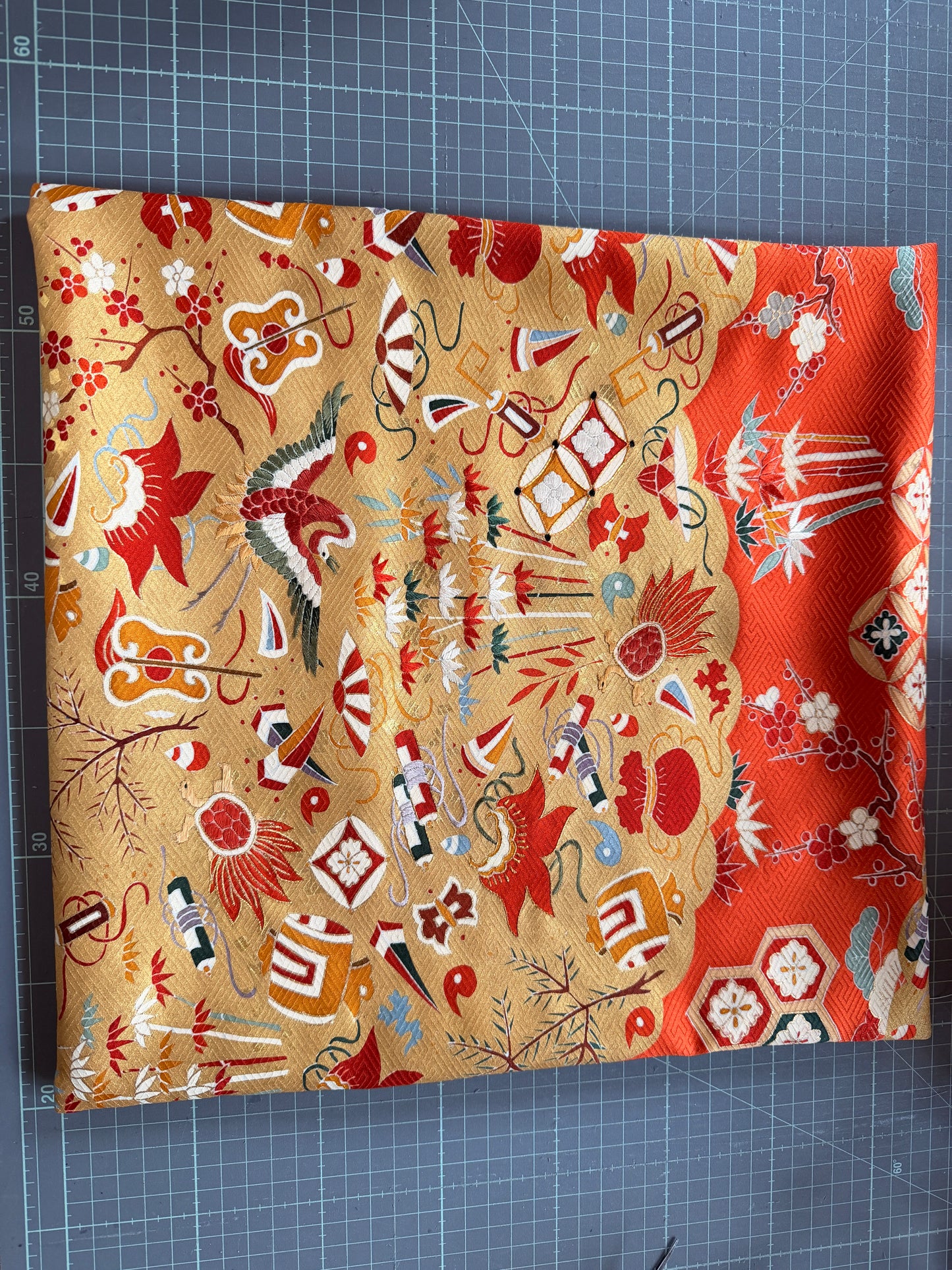 Coussin kimono japonais en soie Neuf