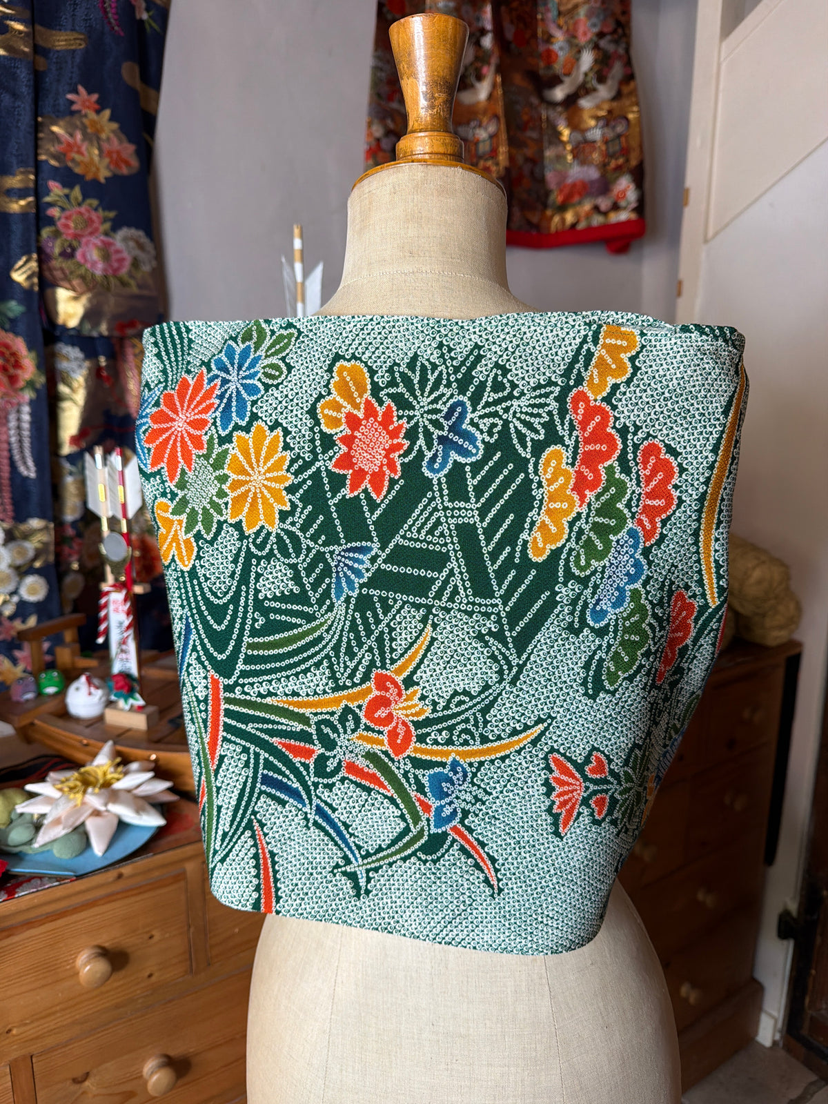 Top tunique 3 en 1 kimono japonais en soie Hamachirimen