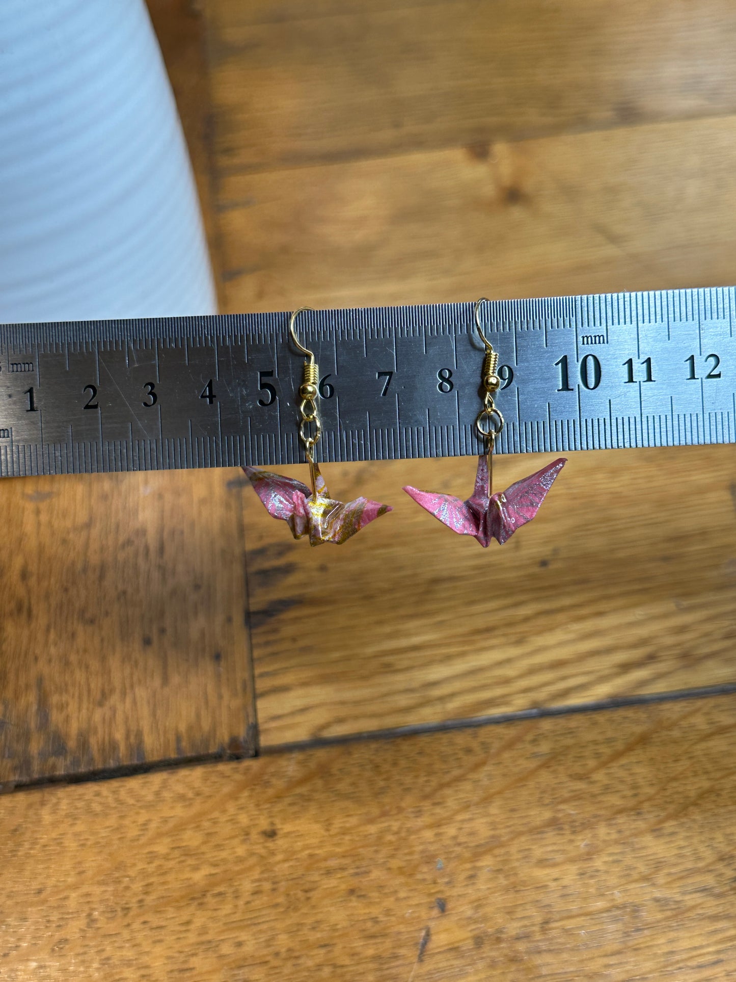 Boucle d’oreille grue oiseau japonais