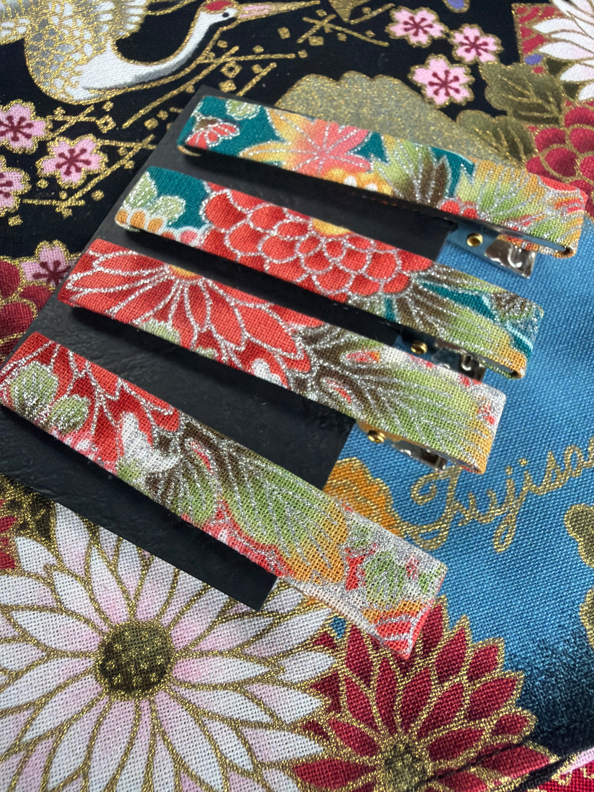 4 pince à cheveux tissu en coton japonais