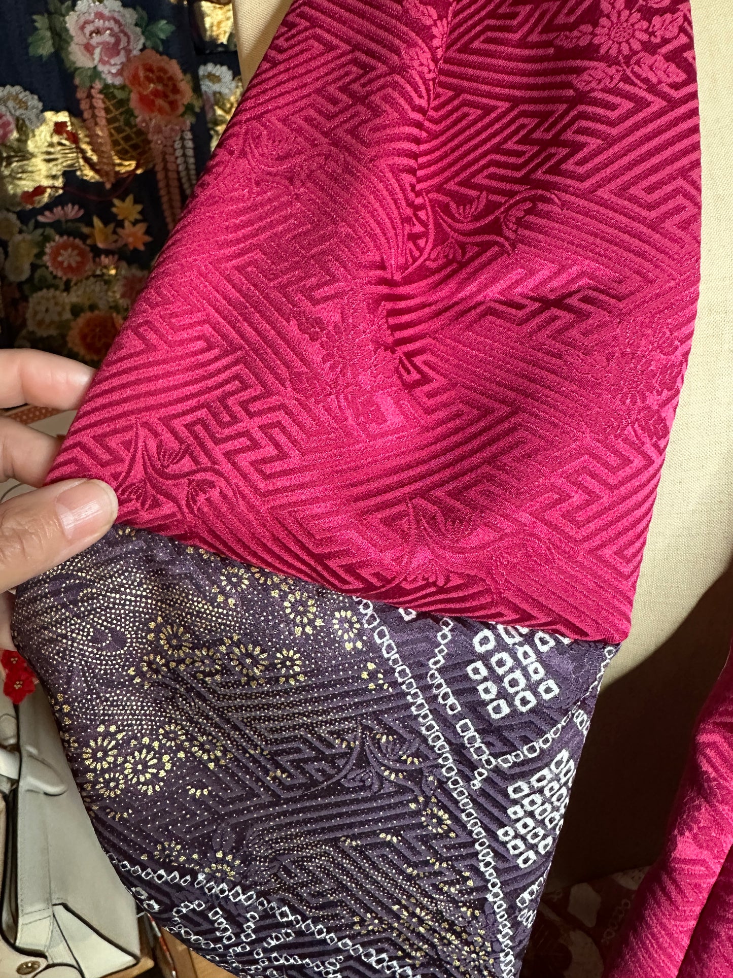 Snood tour de cou kimono japonais Furisode en soie Neuf