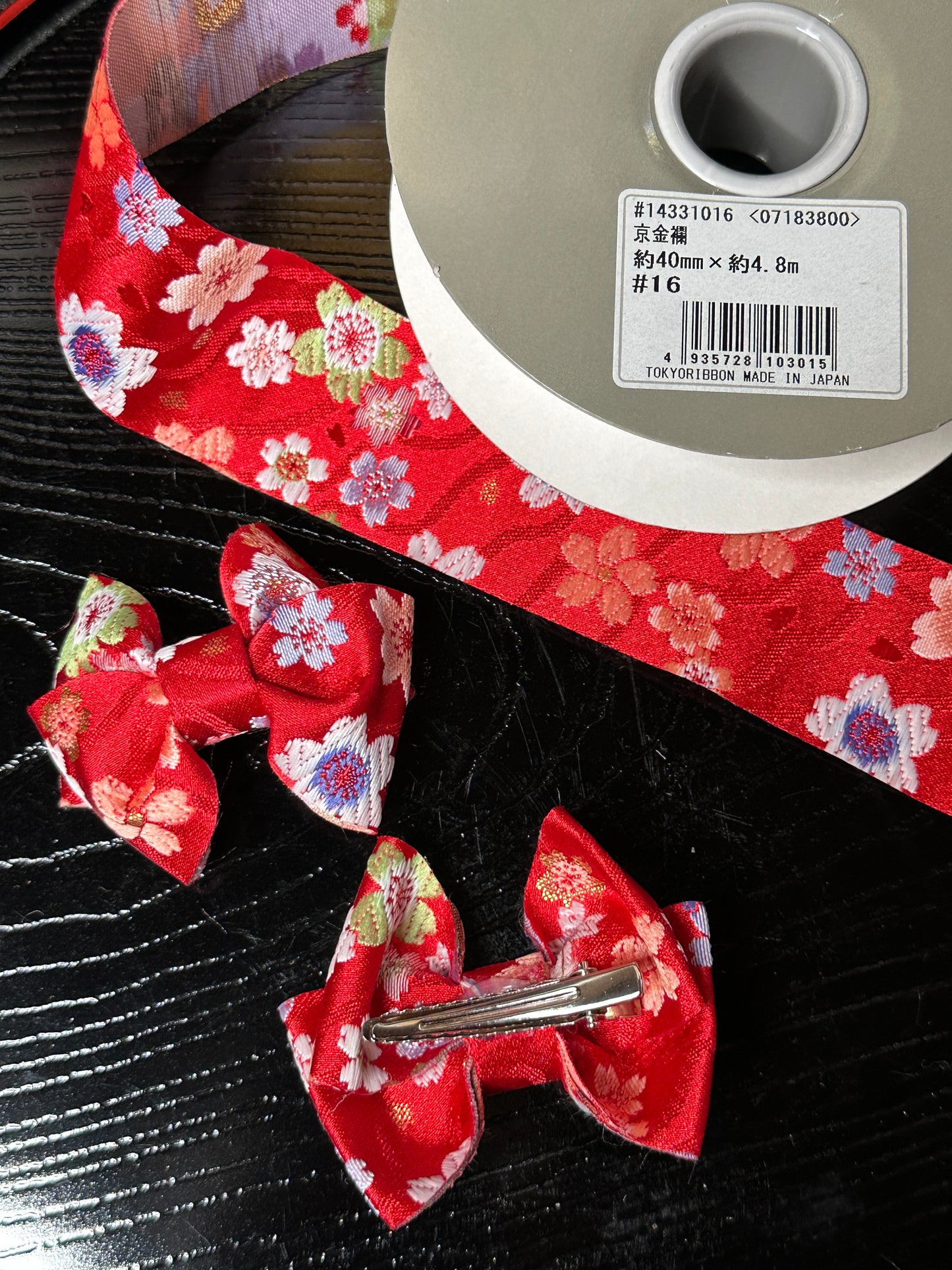 2 pinces à cheveux rubans japonais