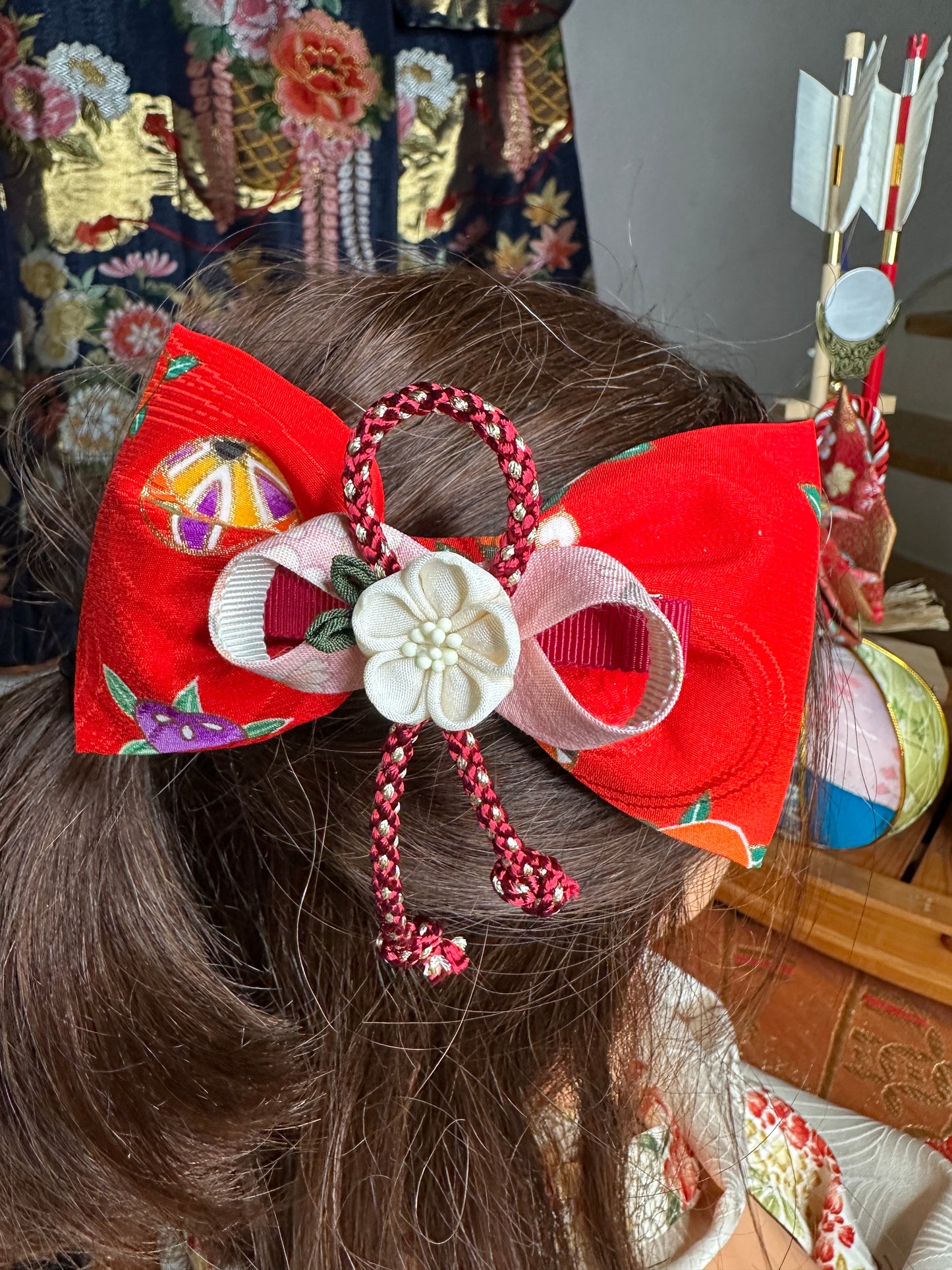 Pince à cheveux clip kimono en soie