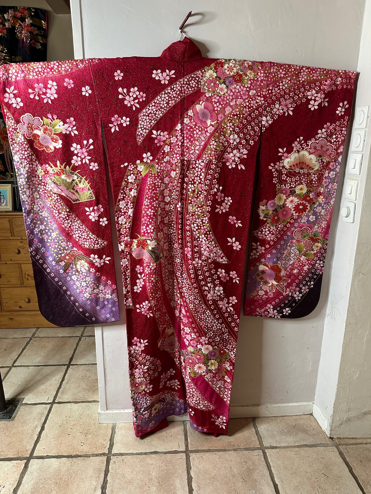 Furisode kimono japonais Neuf