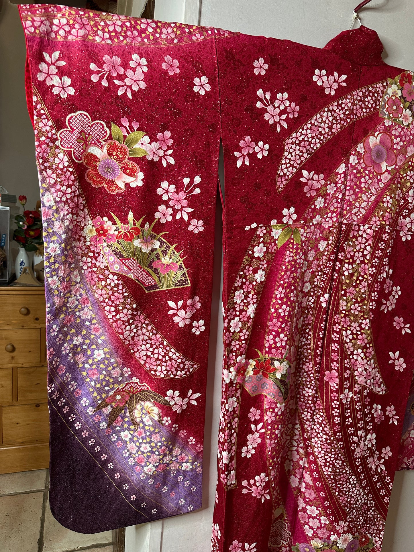 Furisode kimono japonais Neuf