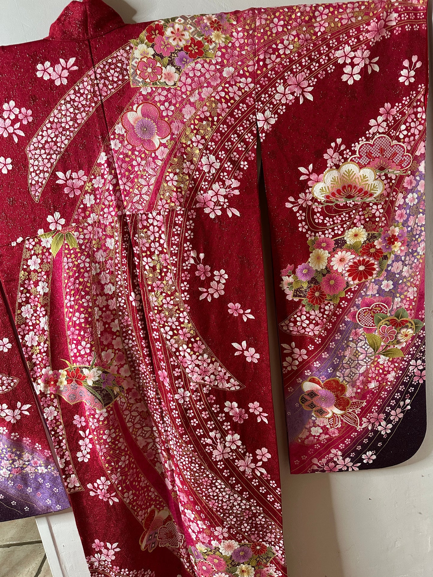 Furisode kimono japonais Neuf