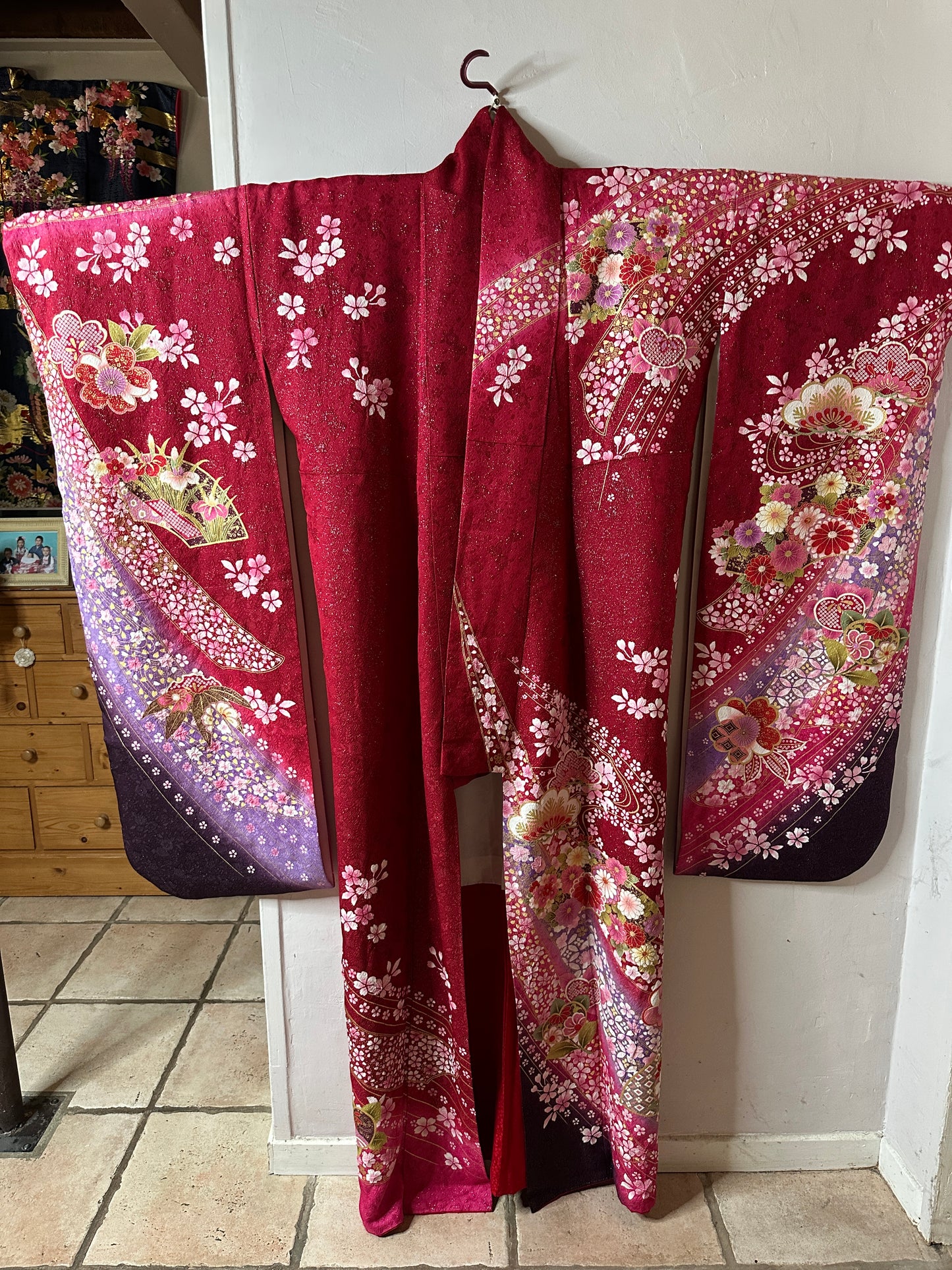 Furisode kimono japonais Neuf