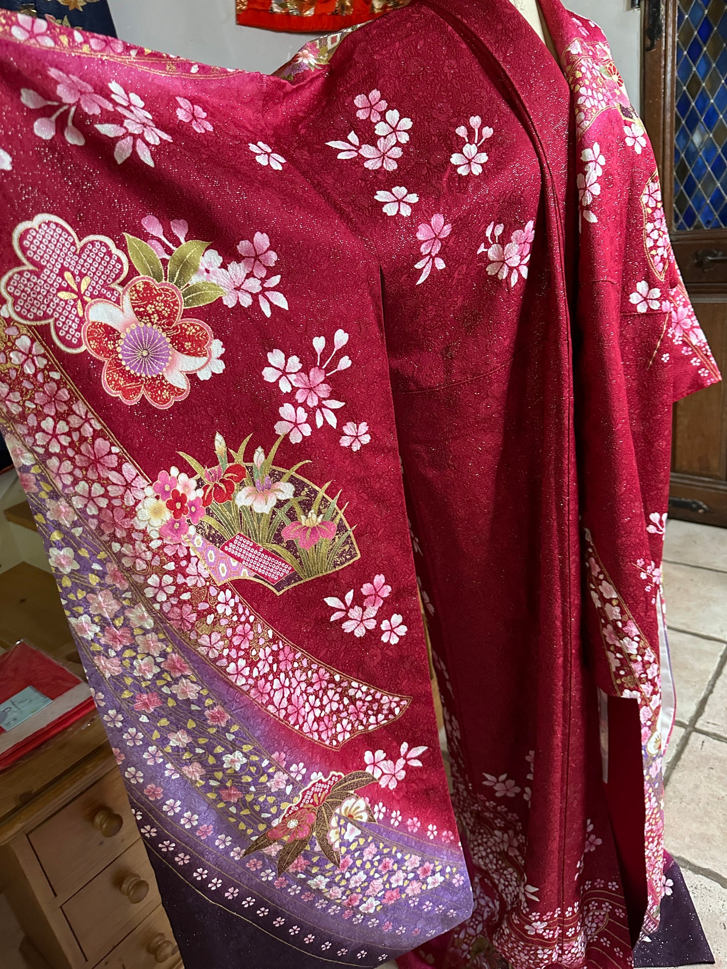 Furisode kimono japonais Neuf