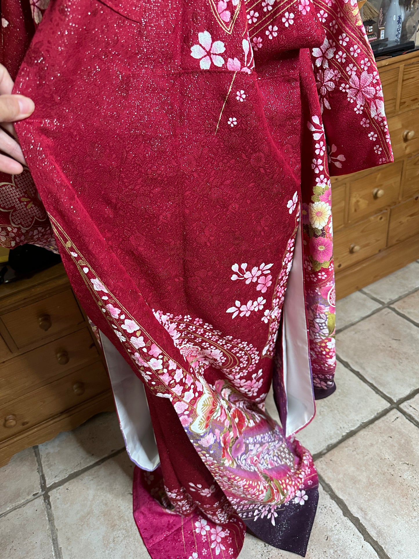 Furisode kimono japonais Neuf