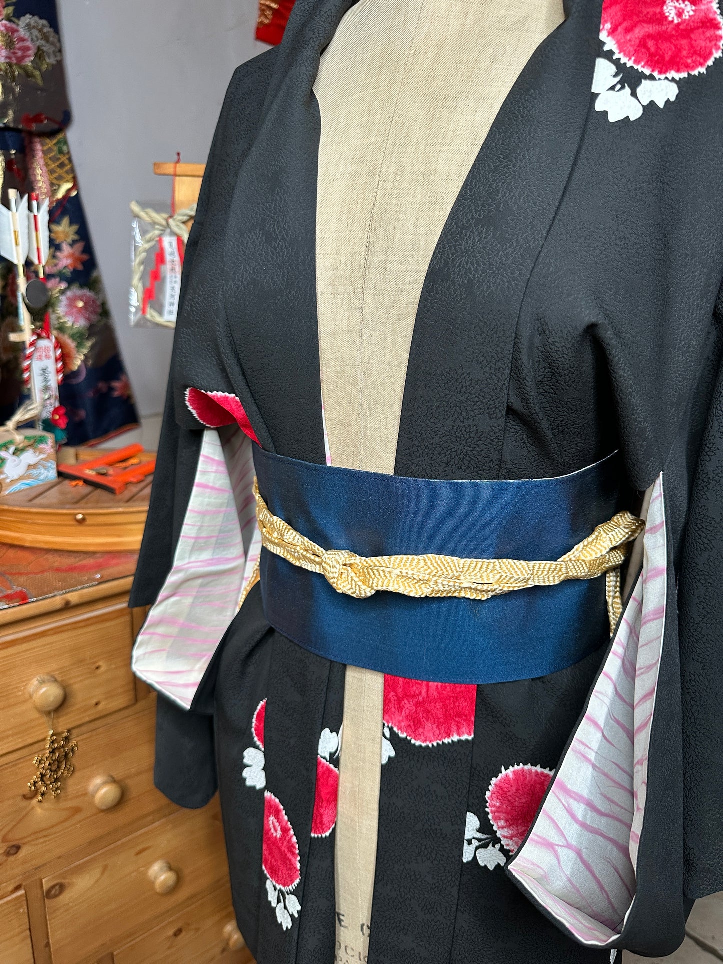 Ceinture Obi réversible japonais