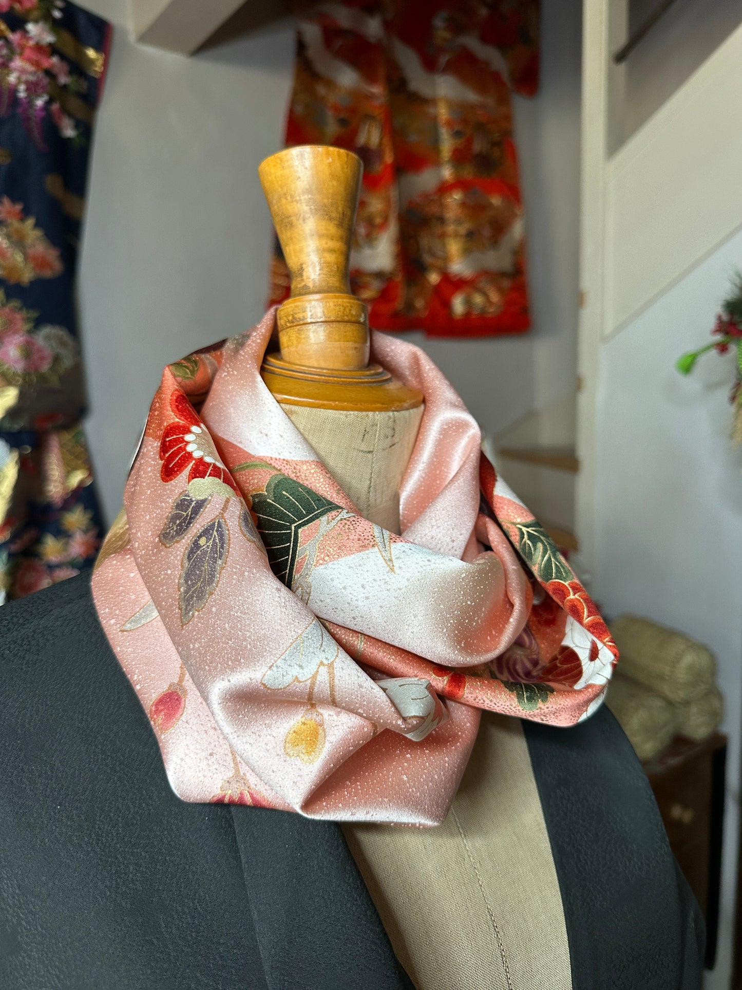 Tour de cou foulard en soie Kimono