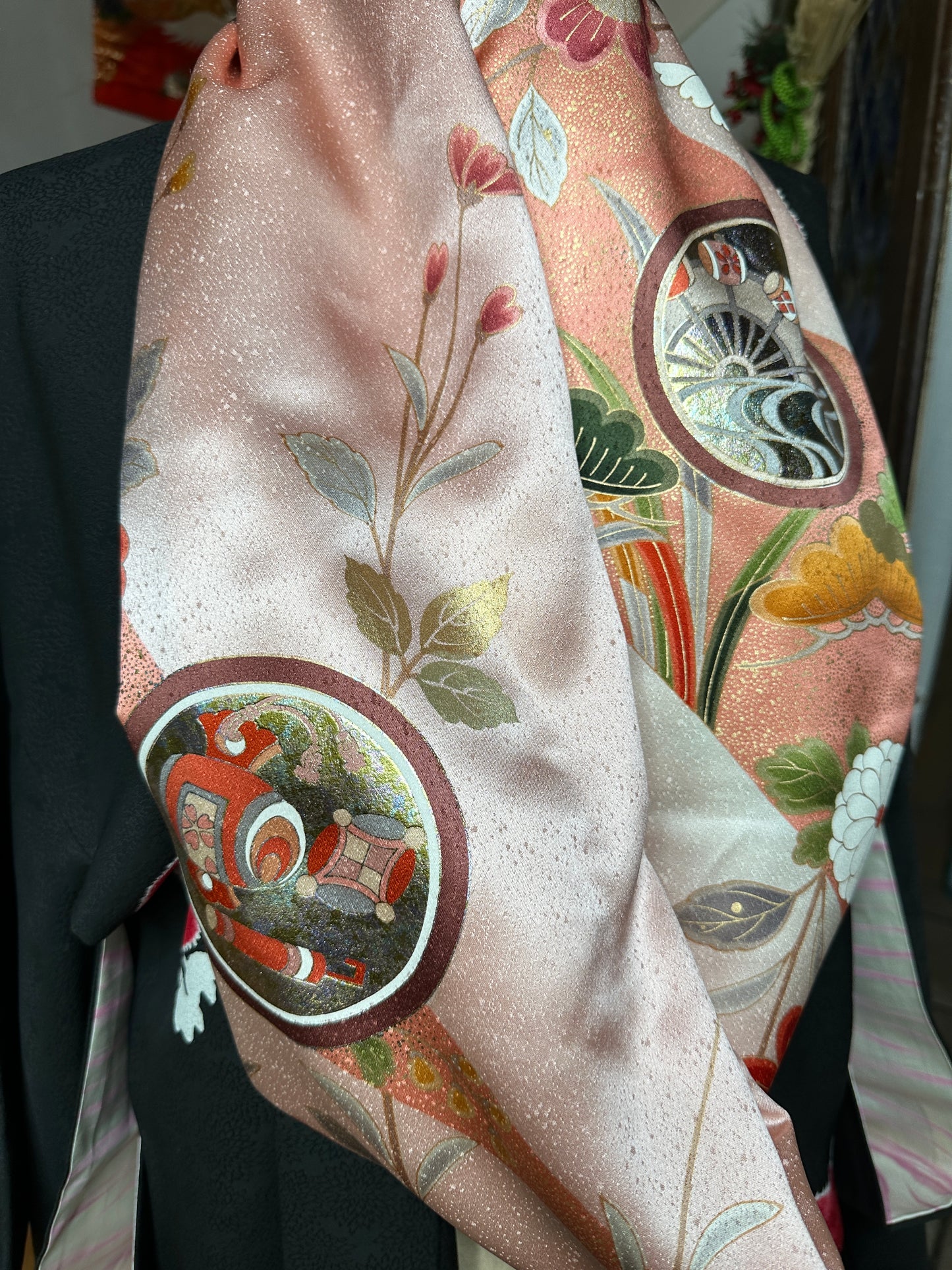 Tour de cou foulard en soie Kimono