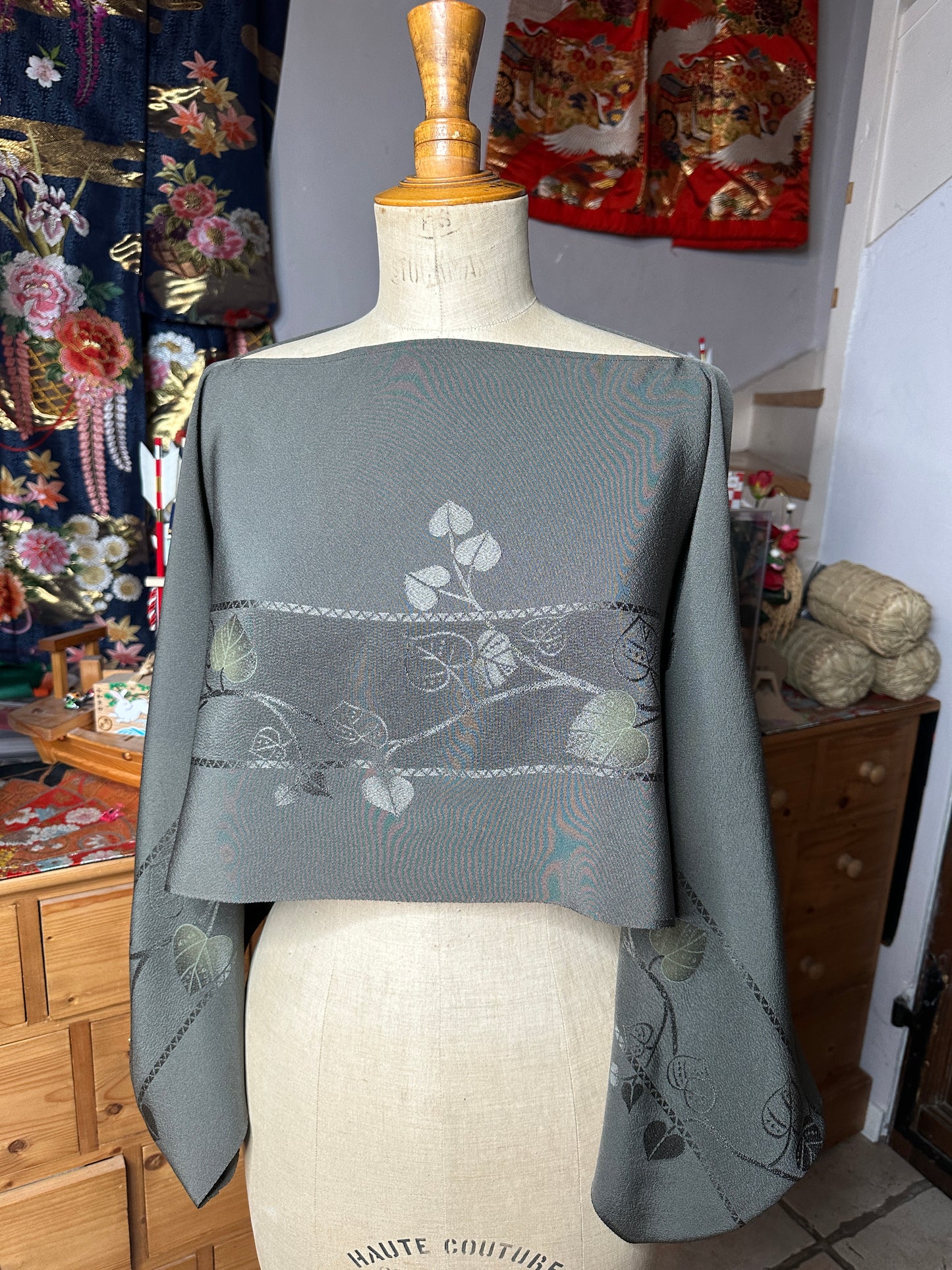 Cape tunique foulard en soie