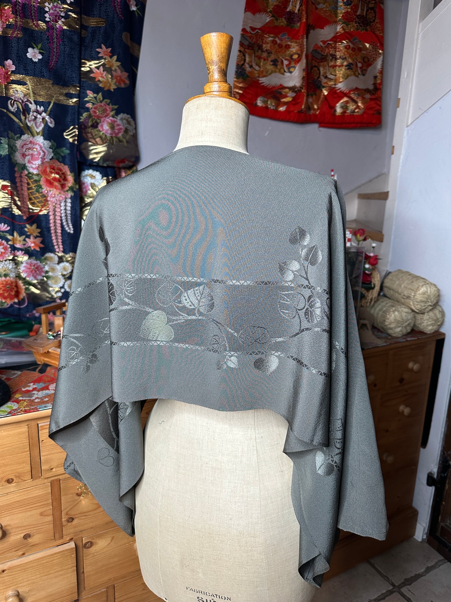 Cape tunique foulard en soie