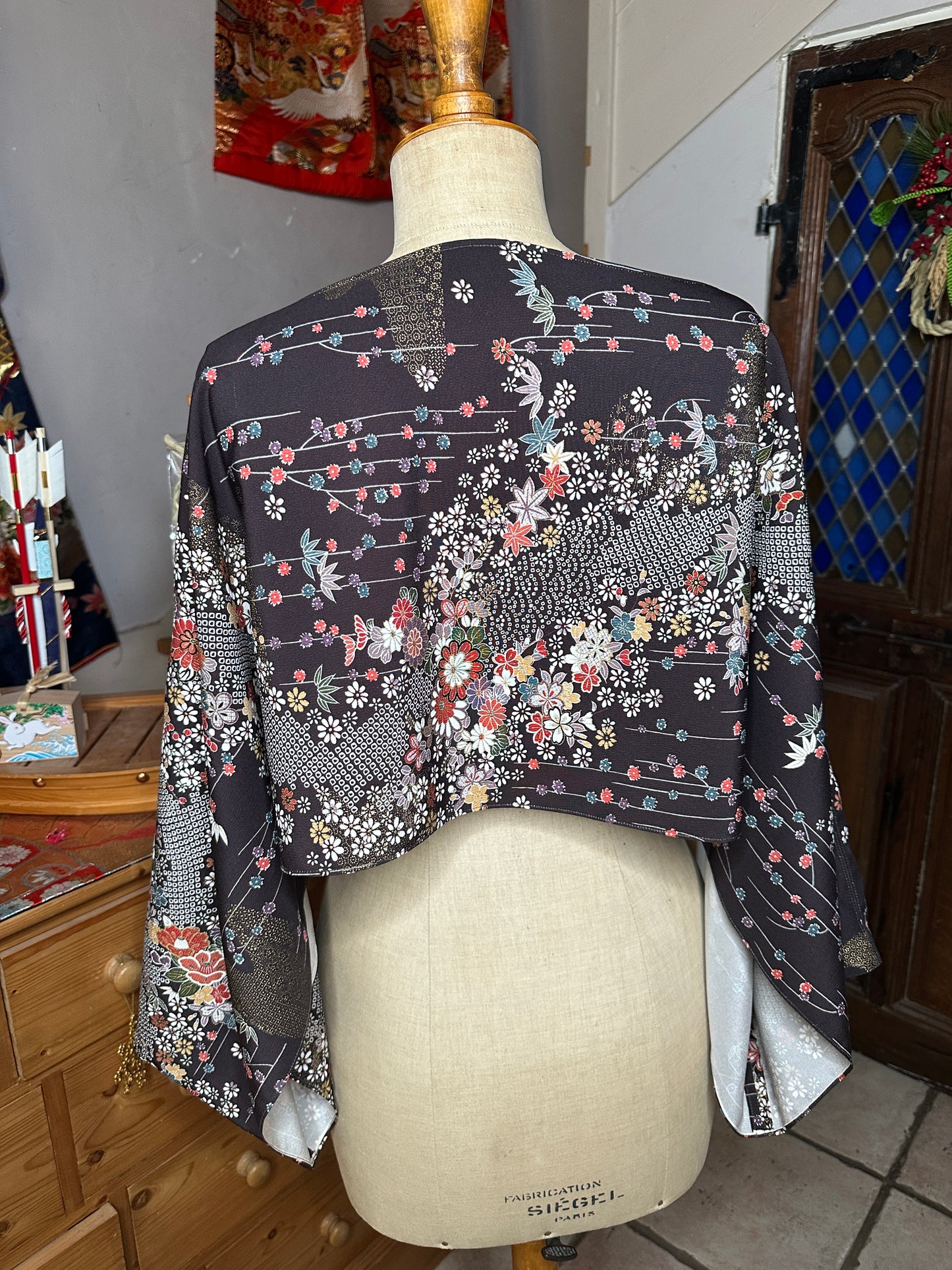 Cape tunique en soie kimono