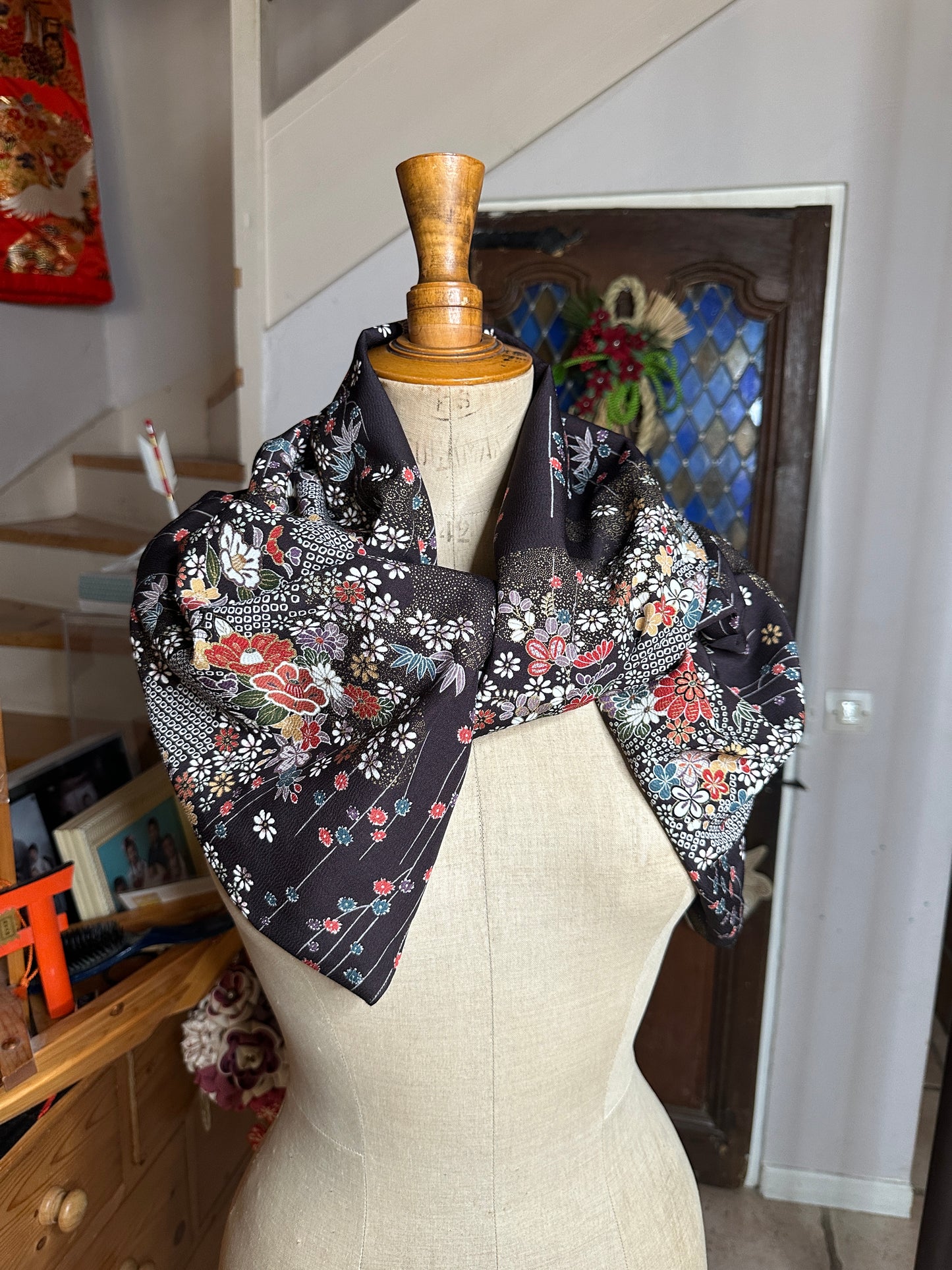 Cape tunique en soie kimono