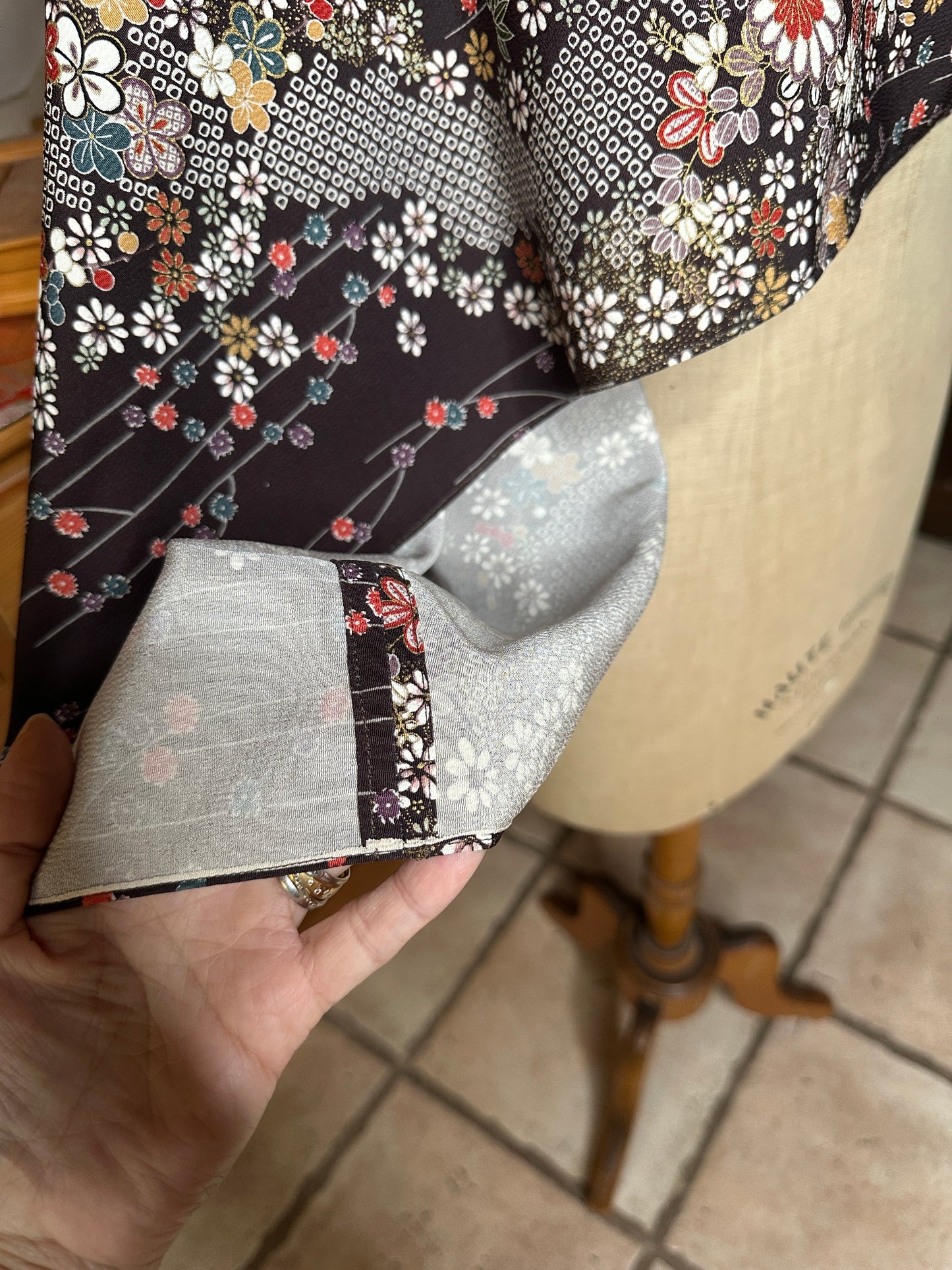 Cape tunique en soie kimono