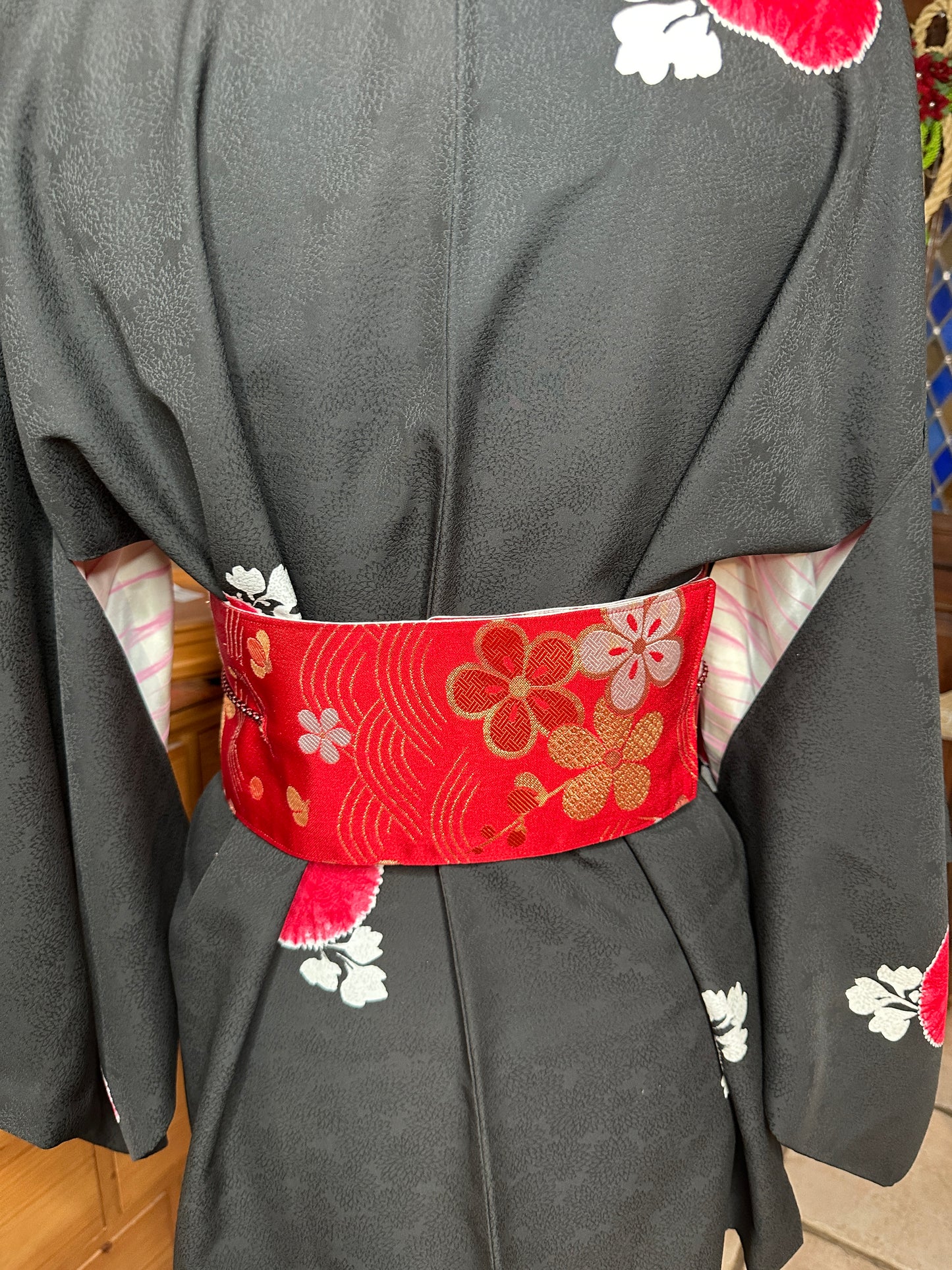 Ceinture Obi réversible en soie