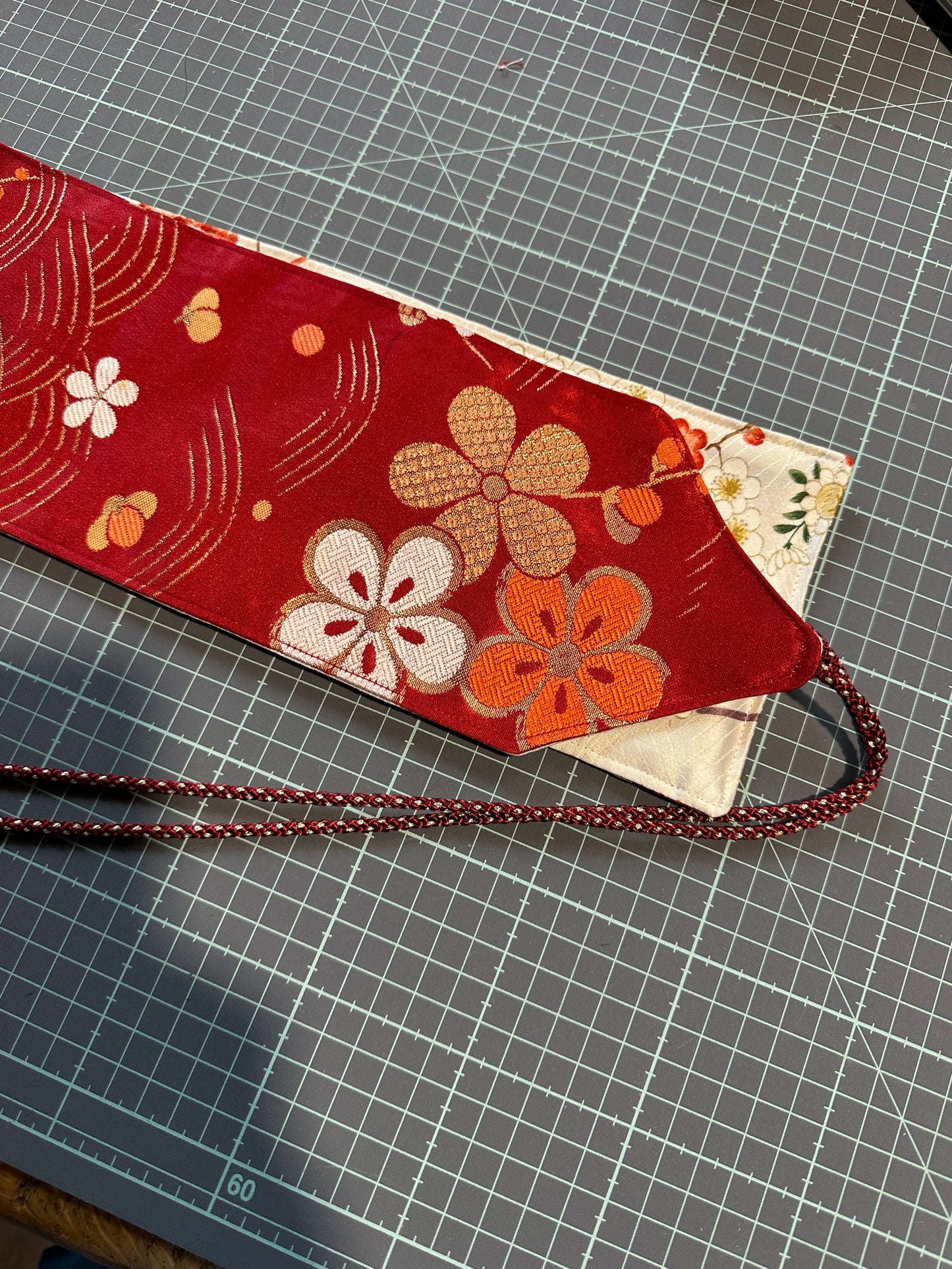 Ceinture Obi réversible en soie