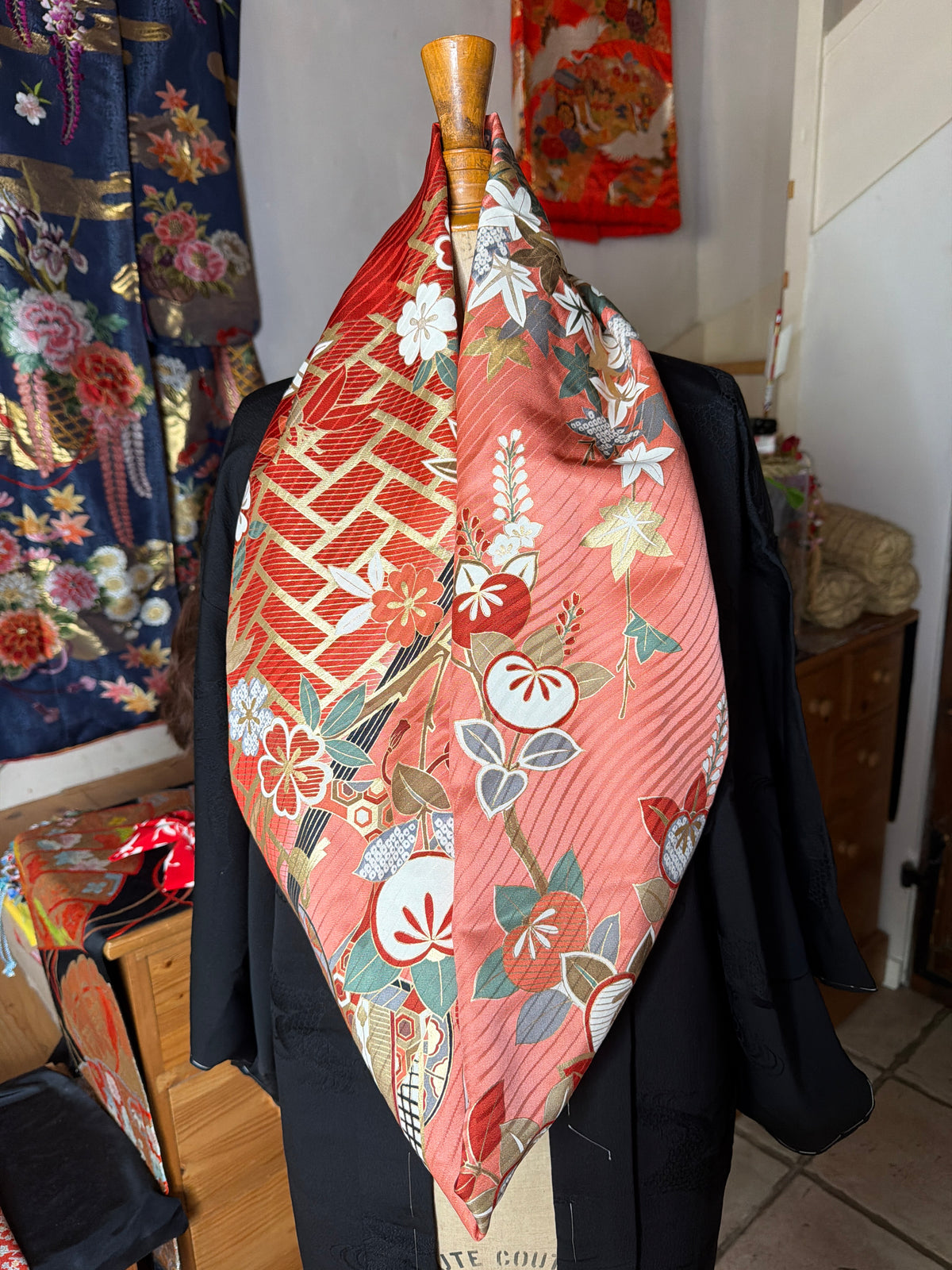 Tour de cou snood furisode kimono japonais en soie