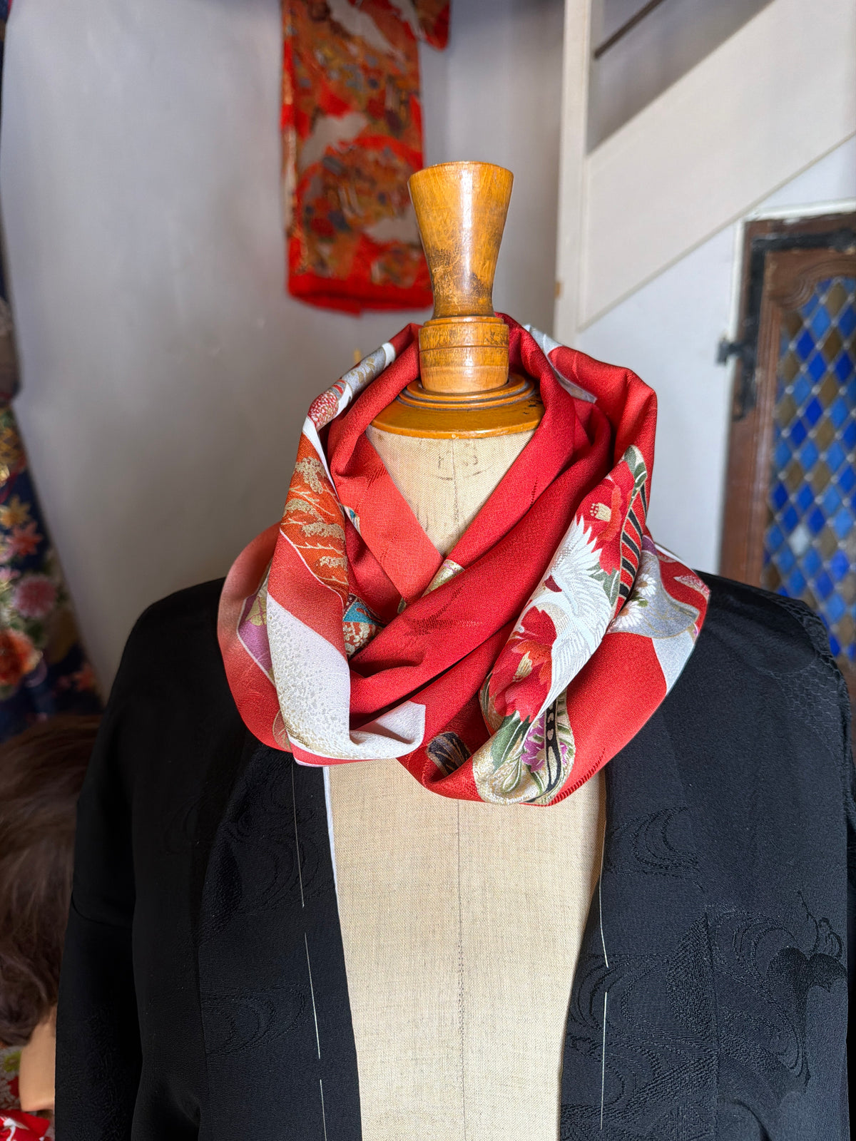 Tour de cou snood Furisode kimono japonais en soie