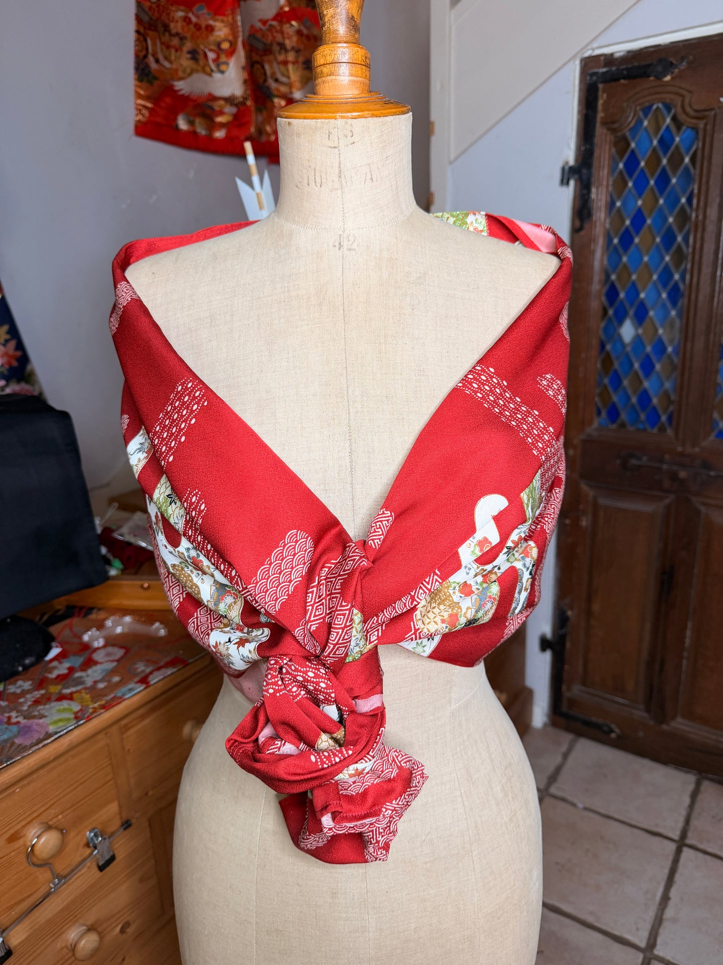 Top tunique 3 en 1 kimono japonais en soie