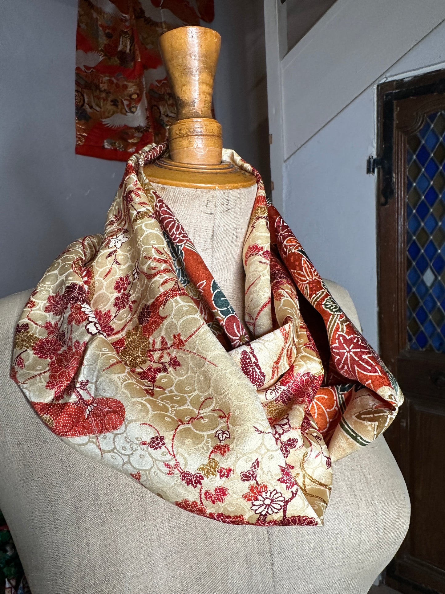 Tour de cou foulard kimono japonais en soie