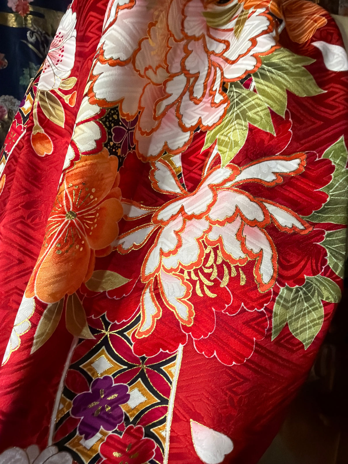 Tour de cou snood kimono japonais Furisode en soie