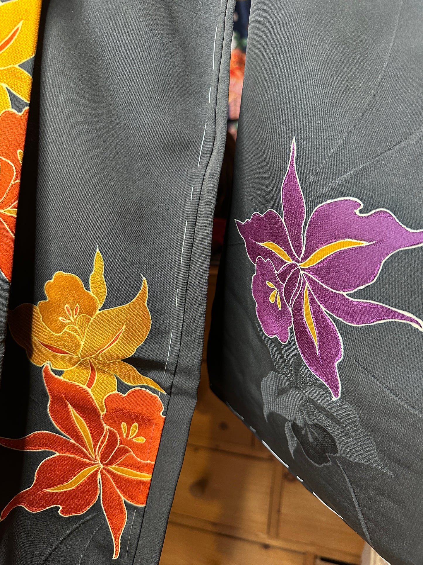 Naga Haori veste pour kimono japonais mi long en soie Neuf