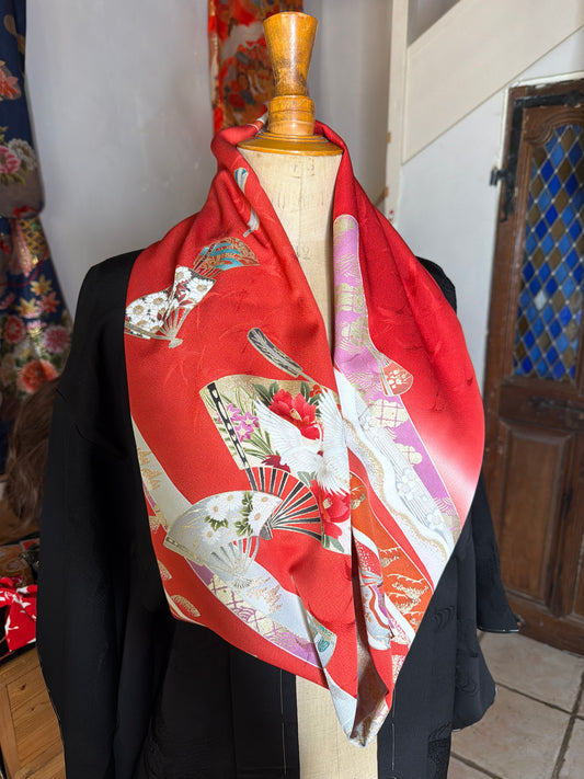 Tour de cou snood Furisode kimono japonais en soie