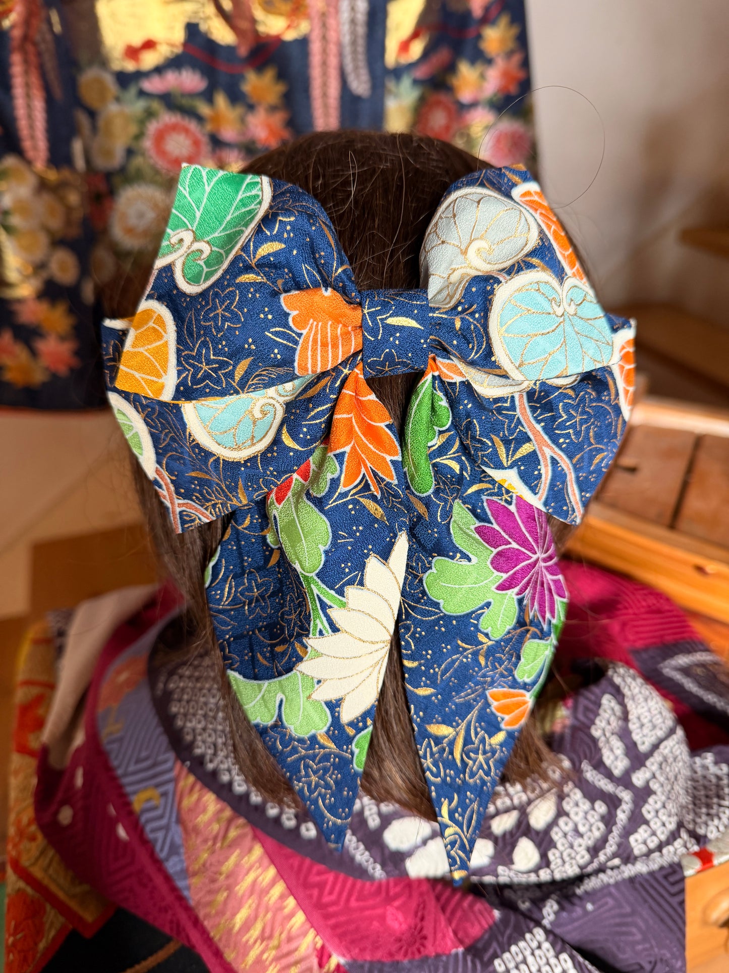 Barette japonaise kimono furisode en soie Neuf