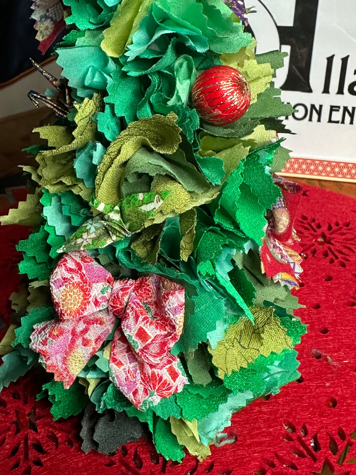 Sapin de noël en soie kimono japonais
