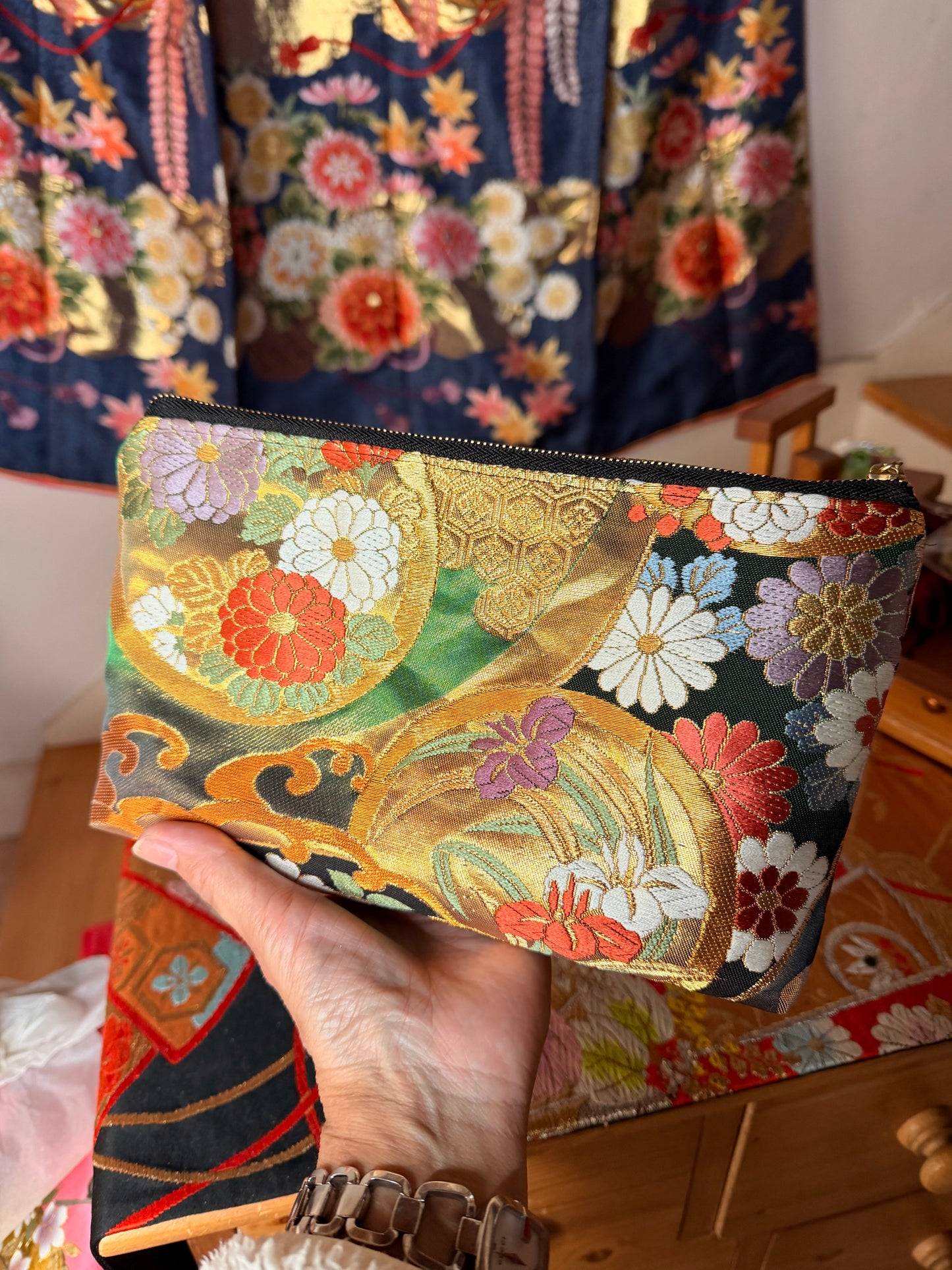 Pochette Obi en soie kimono japonais