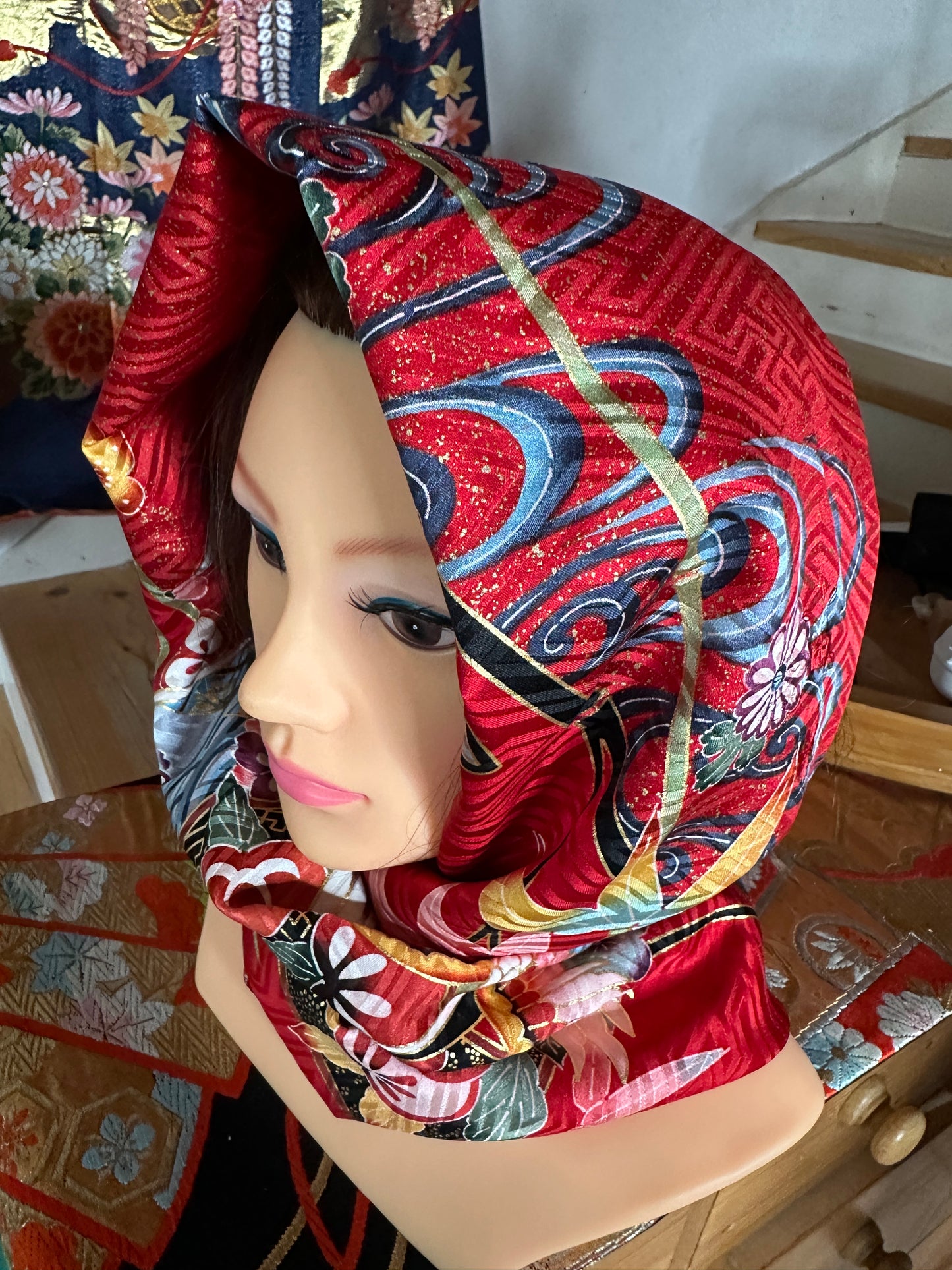 Snood tour de cou kimono en soie japonais Neuf